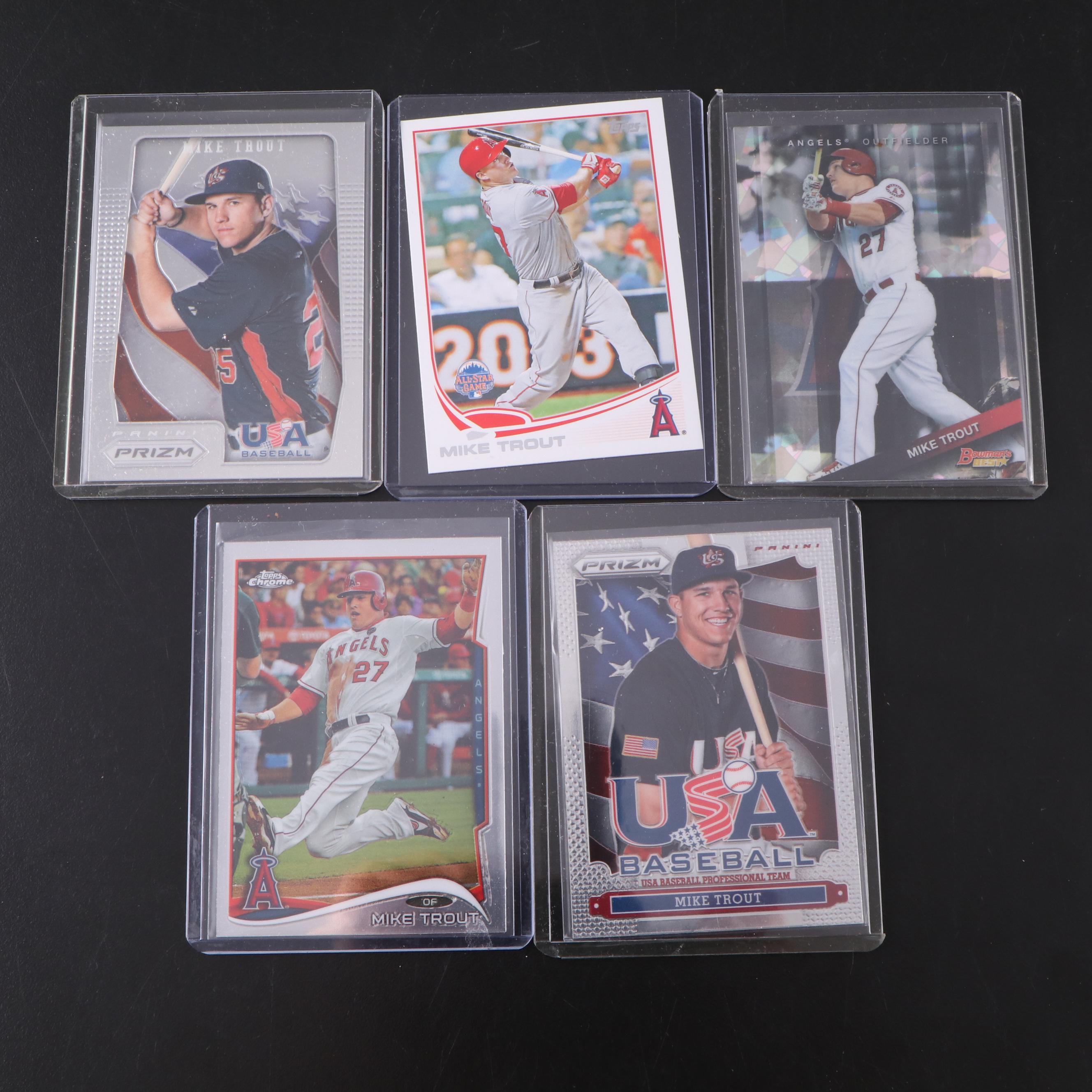 Mike Trout Baseball Card Collection Featuring Refractors, Serial Numbered, More