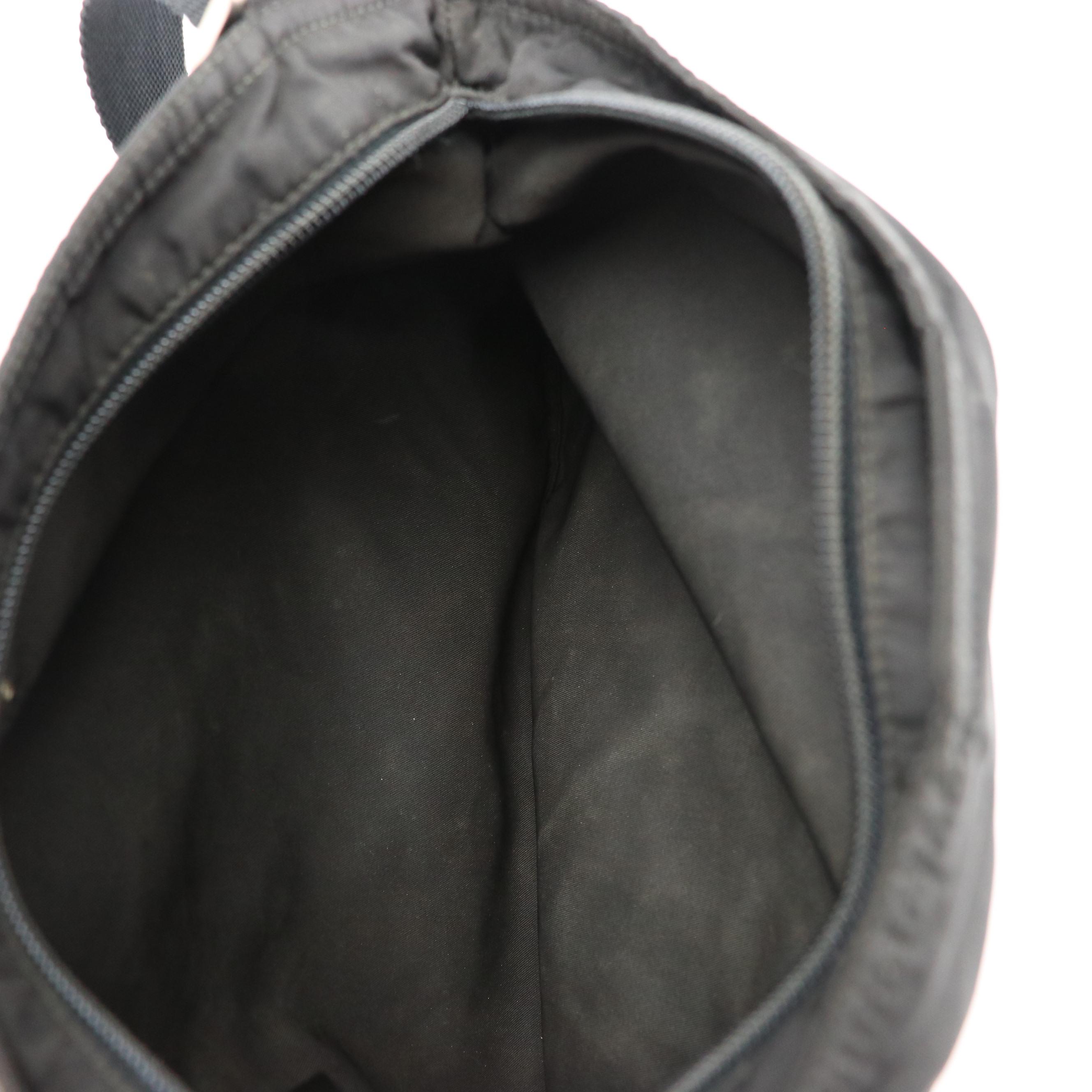 Prada Black Tessuto Nylon Flat Messenger Crossbody Bag