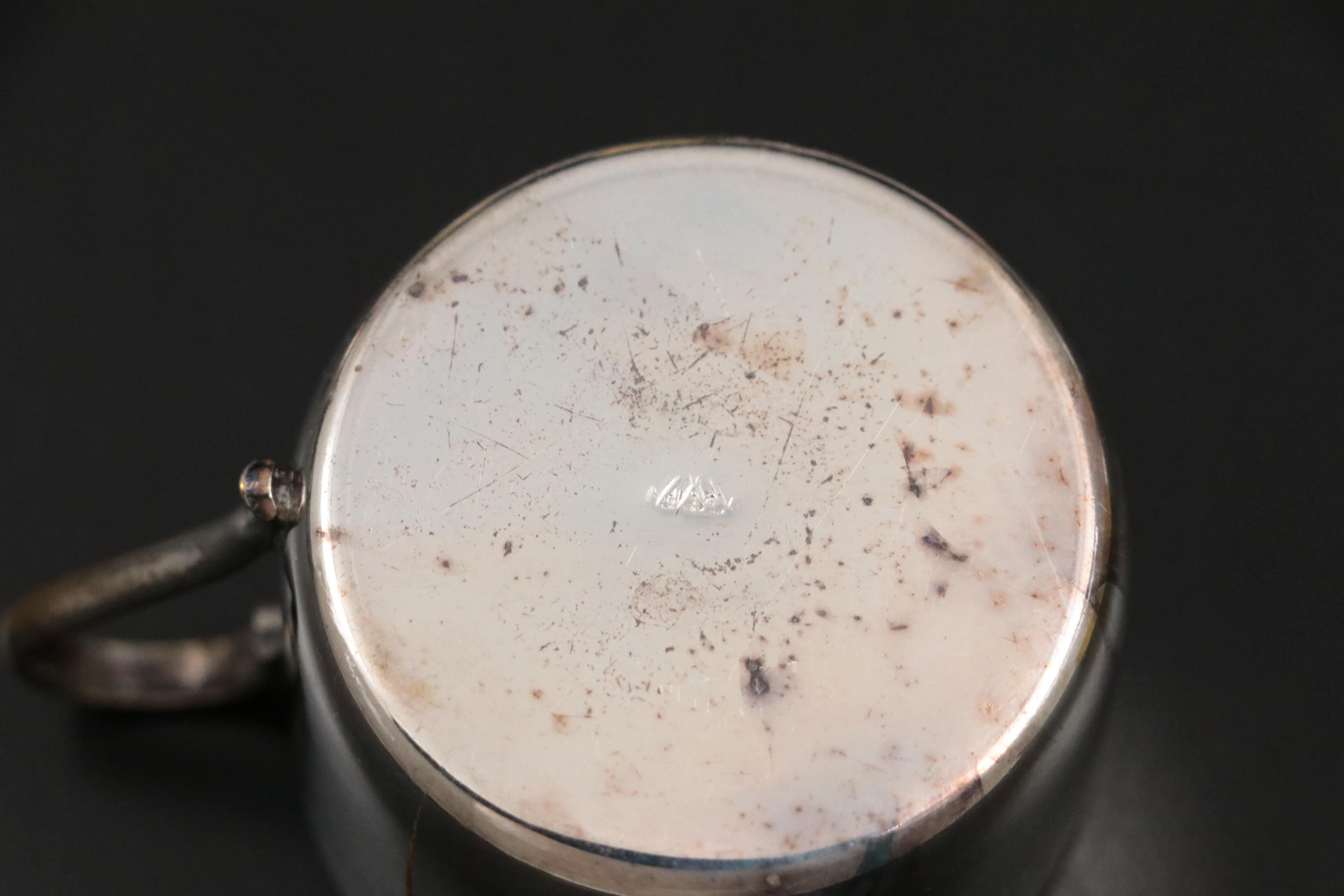 Brazilian Porcelain Espresso Cups and Metal Zarfs with Punch Cups and Spoons