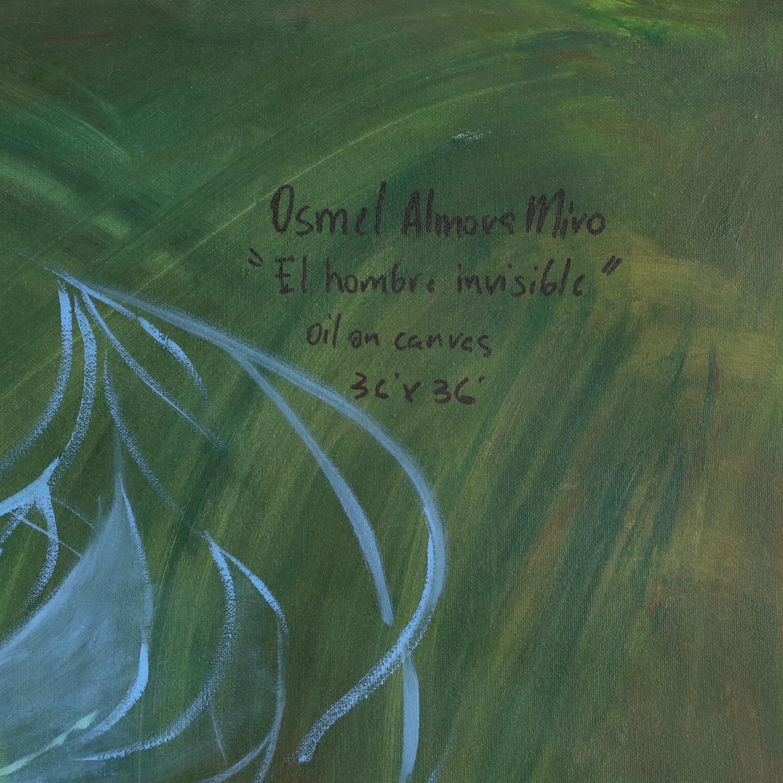 Osmel Almora Miró Double-Sided Surrealist Oil Painting "El Hombre Invisible"