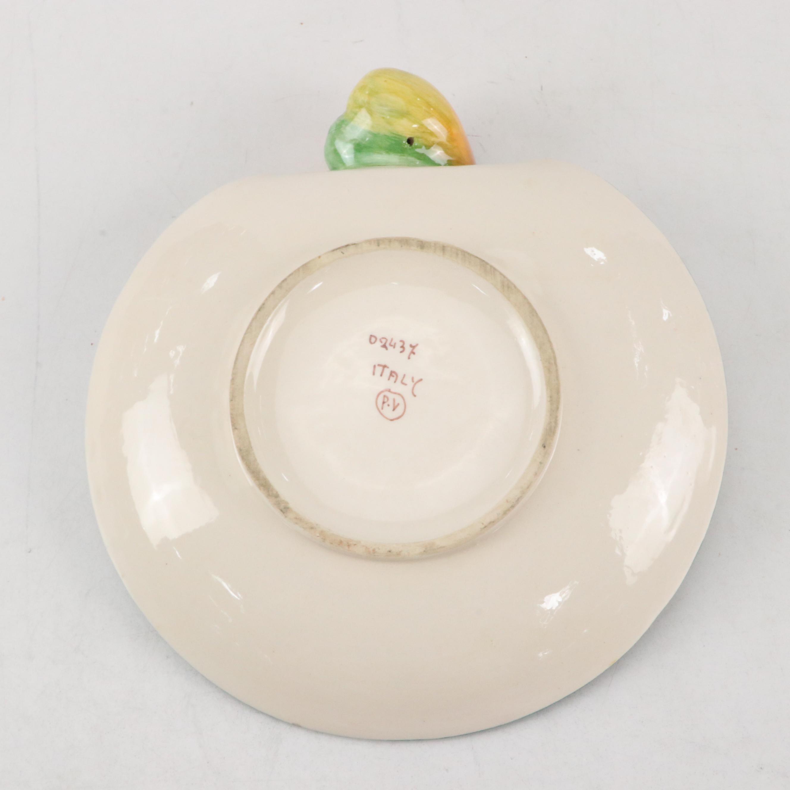 Italian Ceramic Bowl with Linen Dish Towels and Placemats