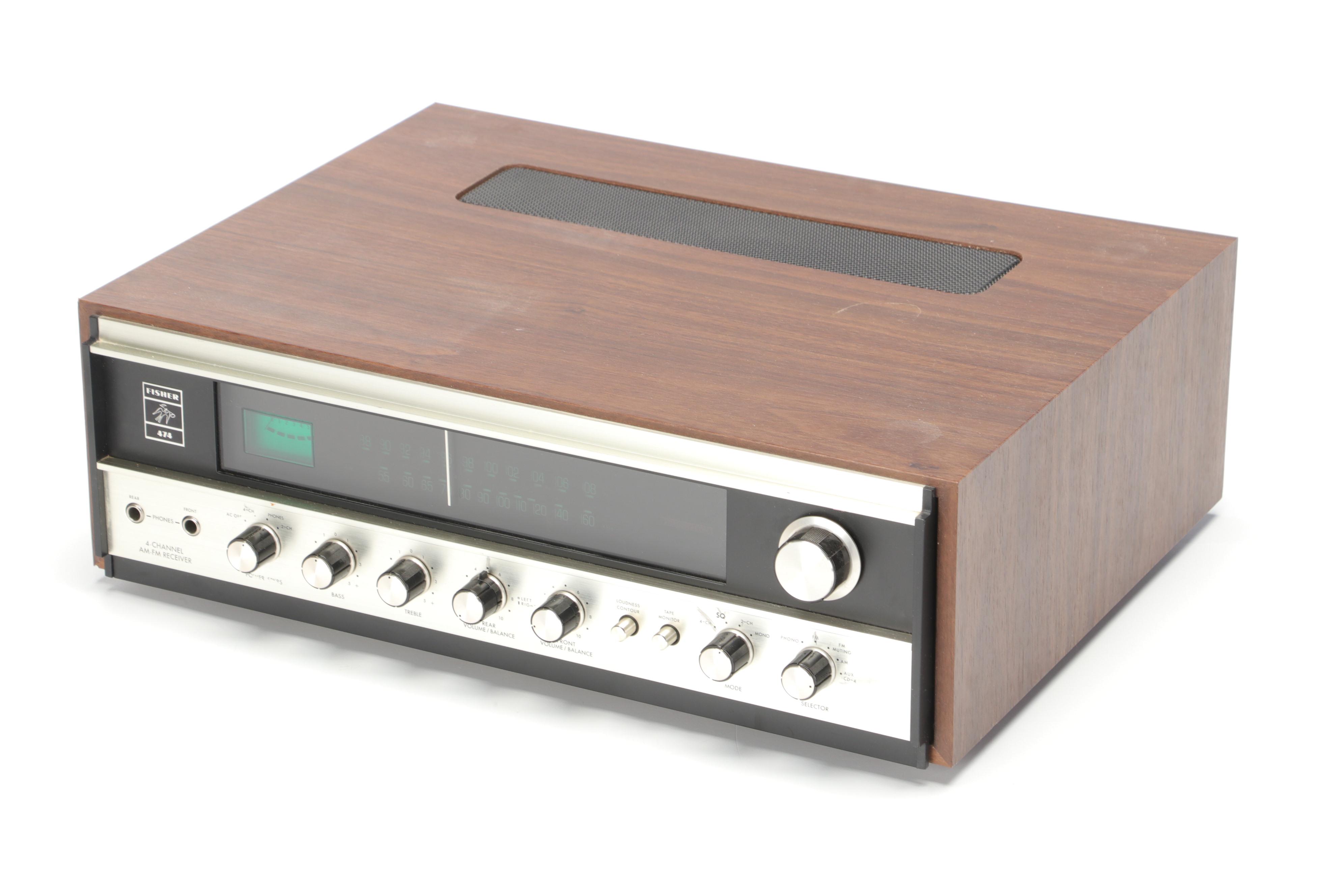 Pair of Fisher Studio Speakers and 4-Channel AM-FM Receiver