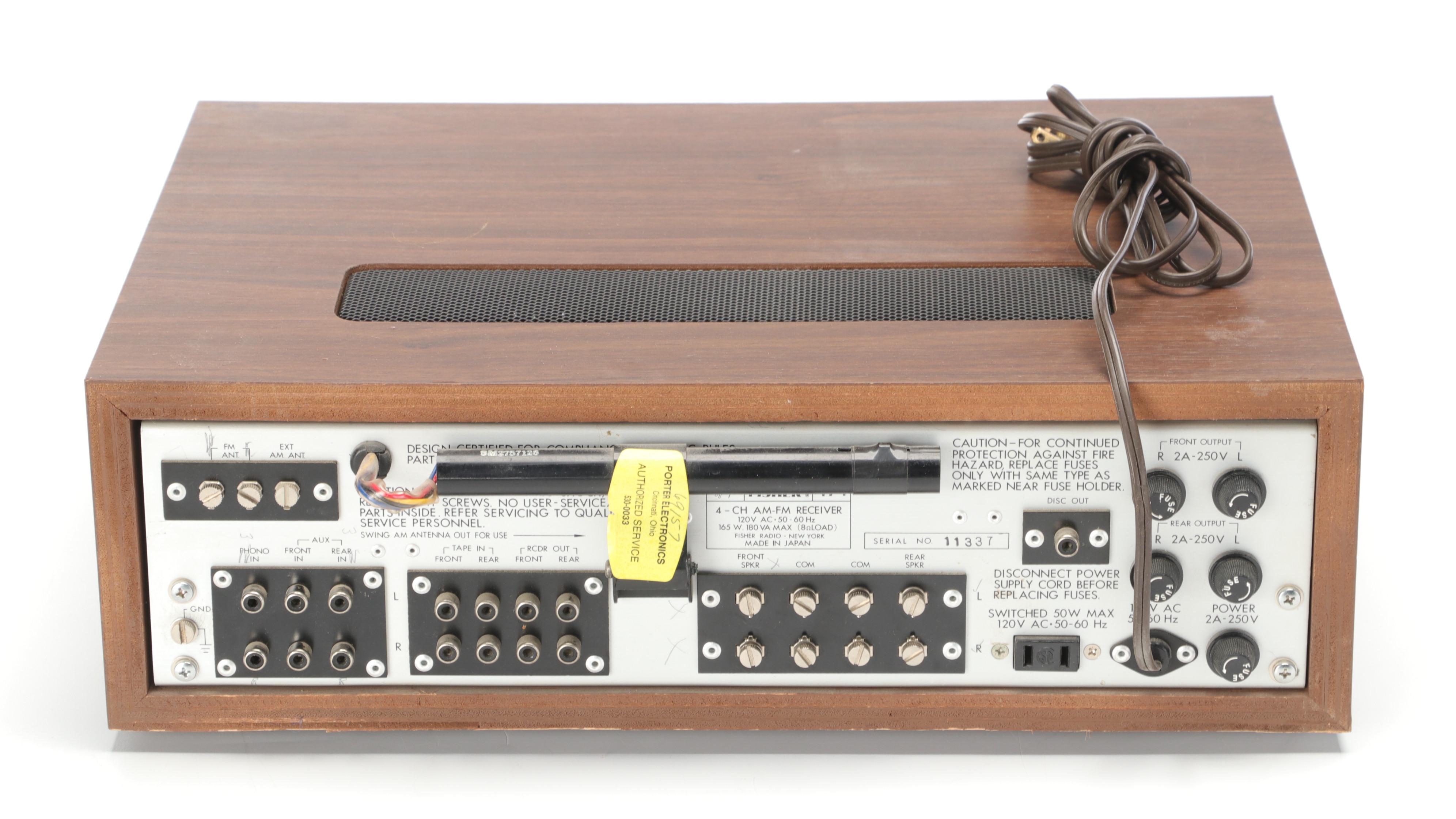 Pair of Fisher Studio Speakers and 4-Channel AM-FM Receiver