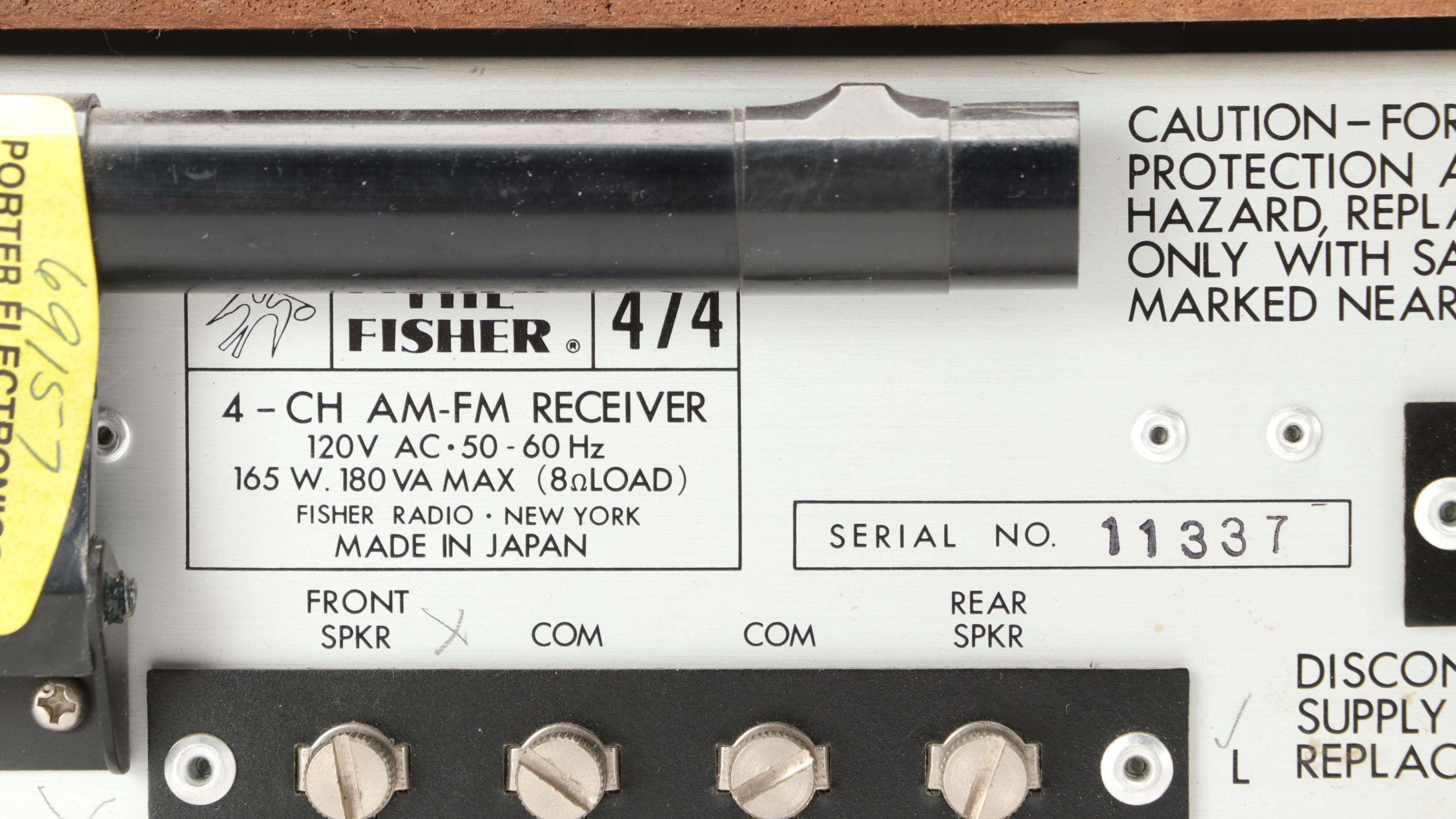 Pair of Fisher Studio Speakers and 4-Channel AM-FM Receiver