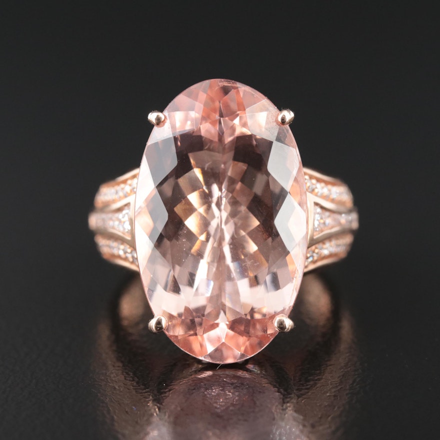 Chromia 18K Rose Gold Morganite and Diamond Ring