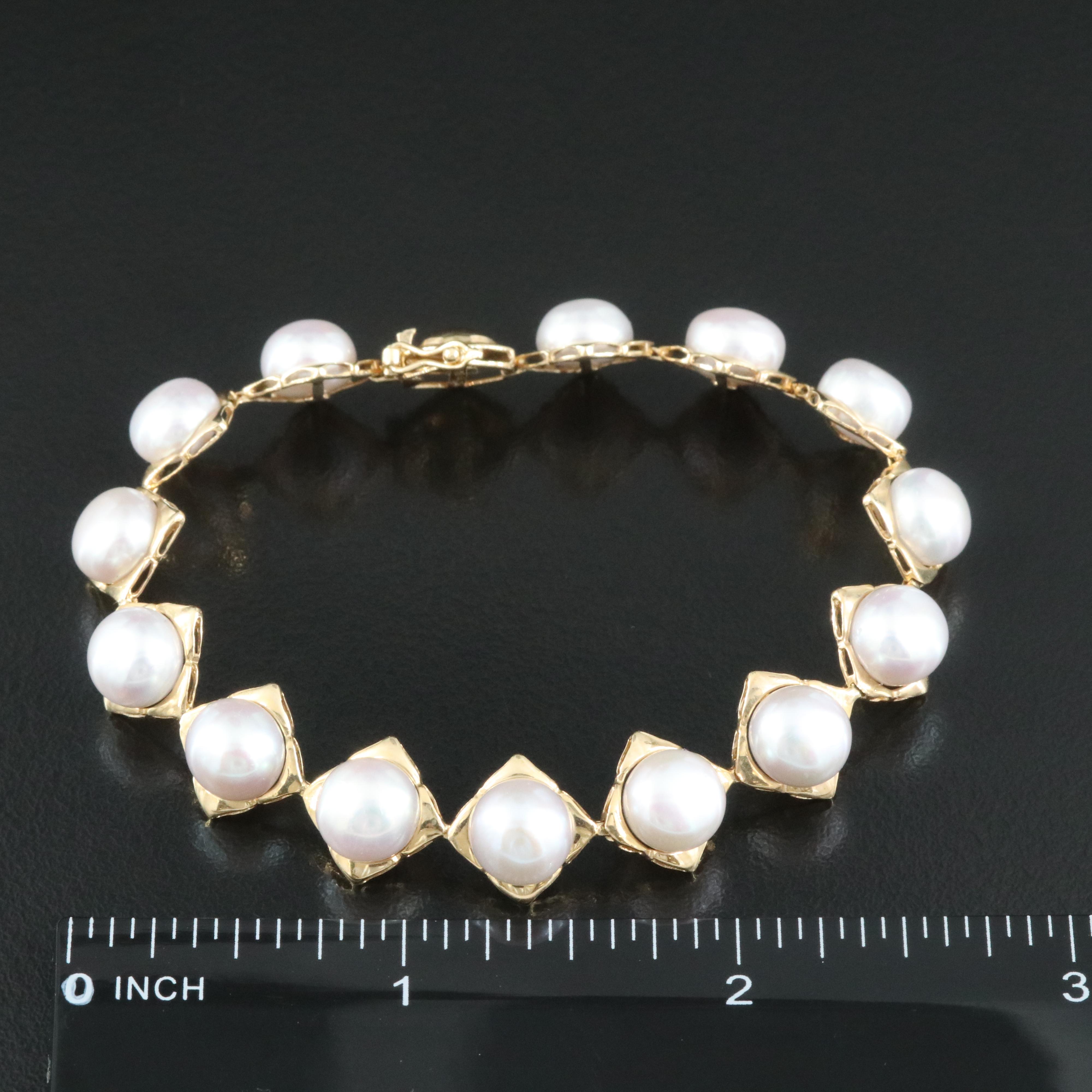 14K Pearl Bracelet