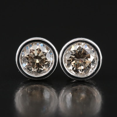 14K 1.00 CTW Lab Grown Diamond Bezel Set Solitaire Earrings