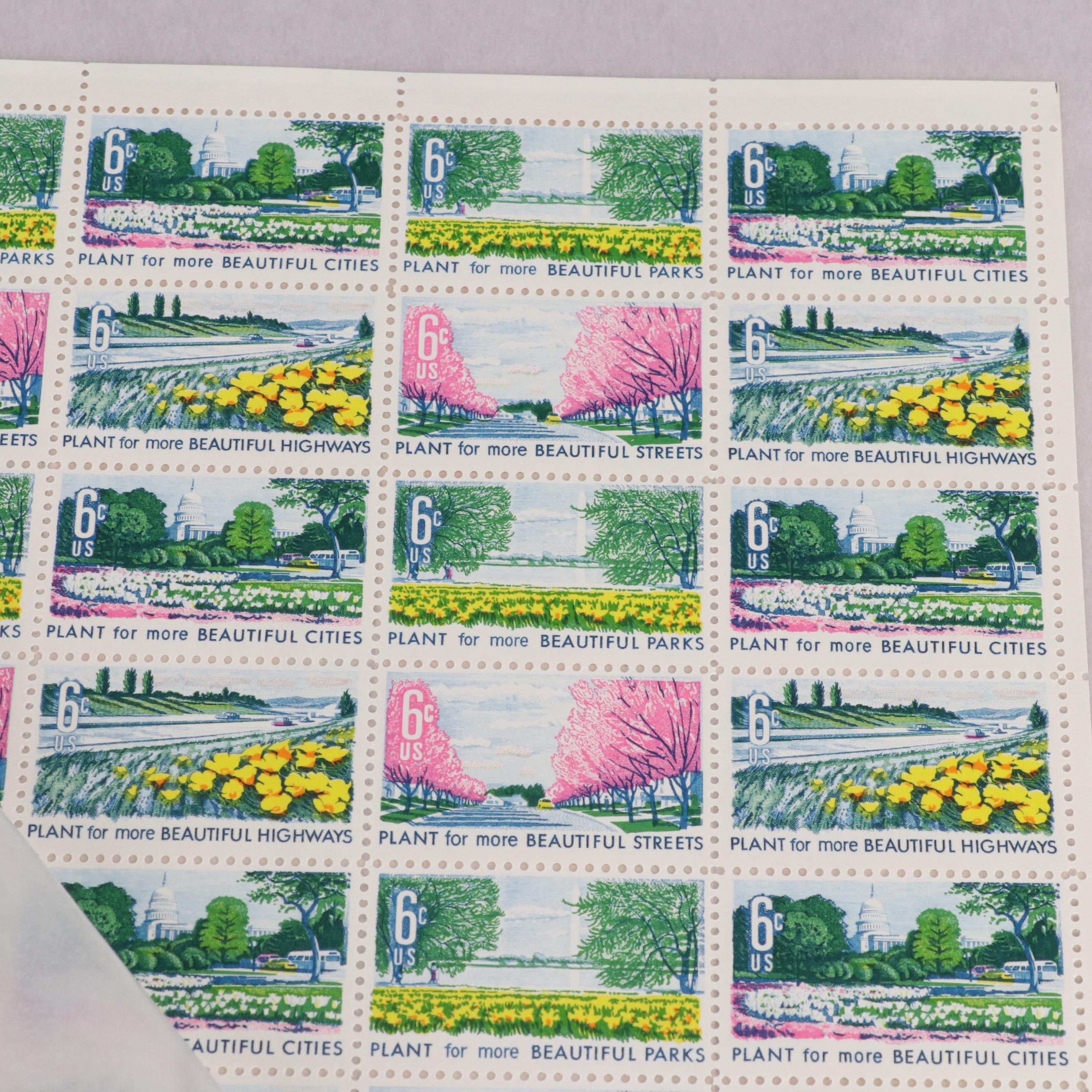 Four Mint Sheet File Albums Filled With Uncut Unused U.S.Postage Stamps