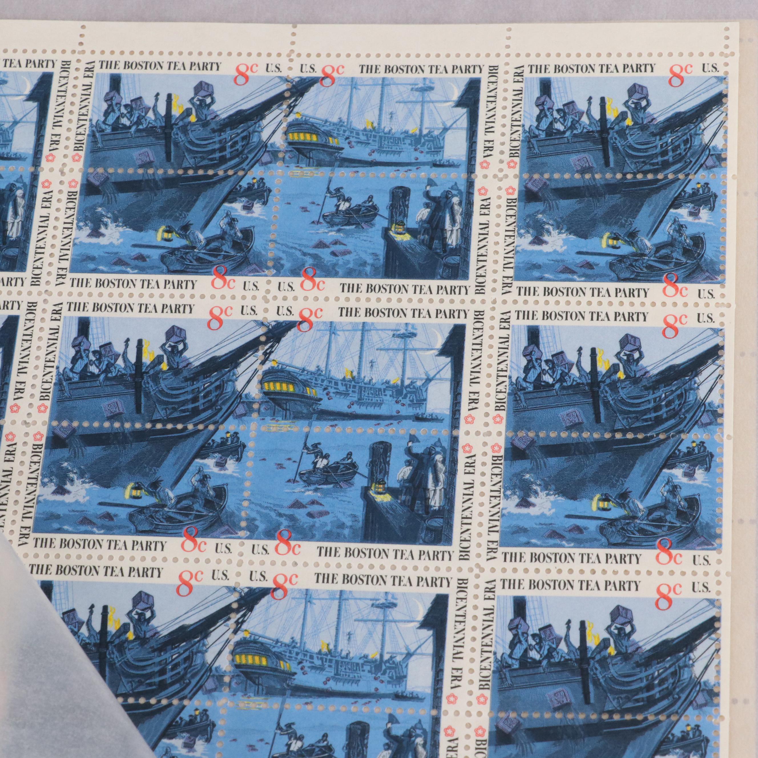 Four Mint Sheet File Albums Filled With Uncut Unused U.S.Postage Stamps