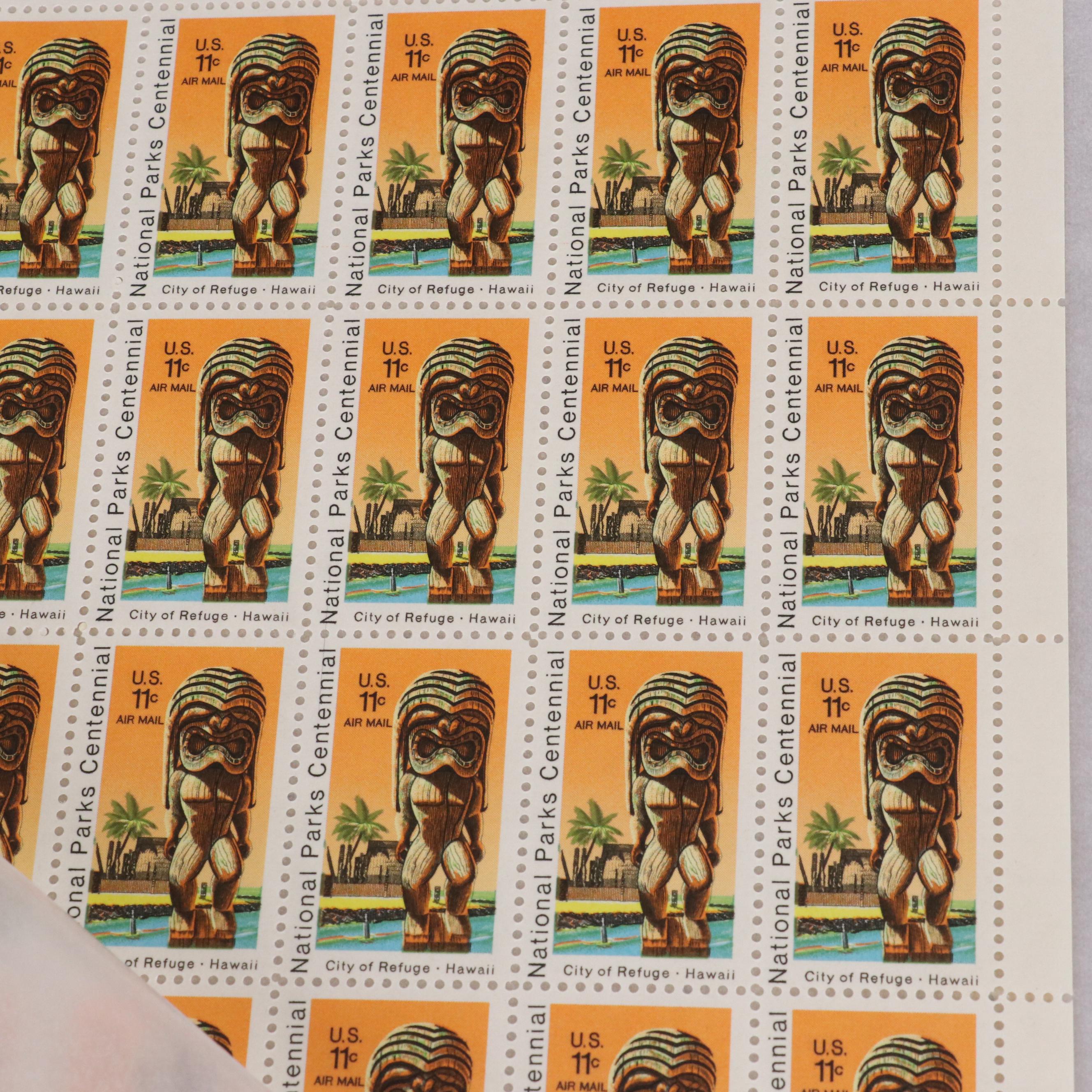 Four Mint Sheet File Albums Filled With Uncut Unused U.S.Postage Stamps