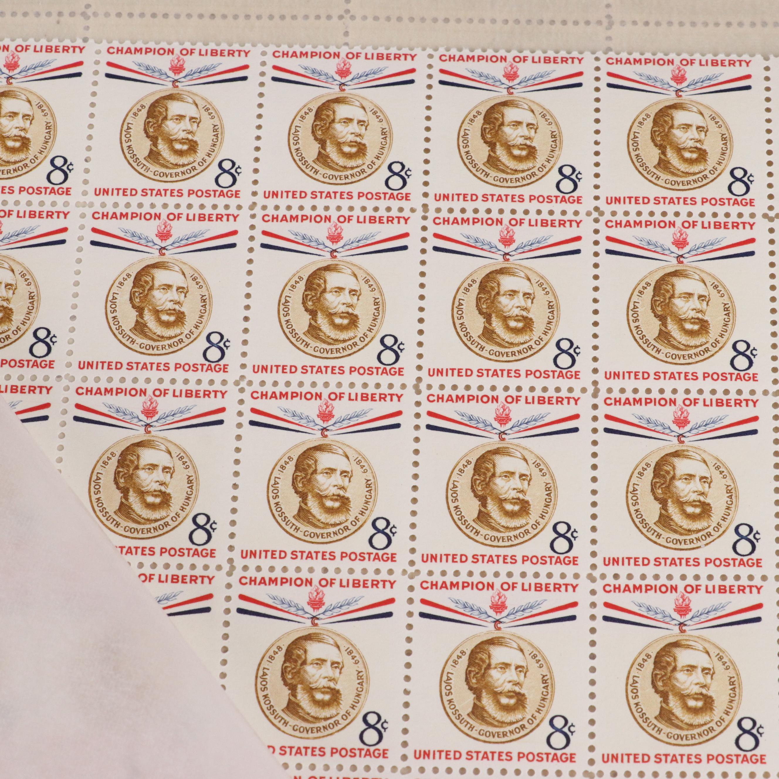 Four Mint Sheet File Albums Filled With Uncut Unused U.S.Postage Stamps