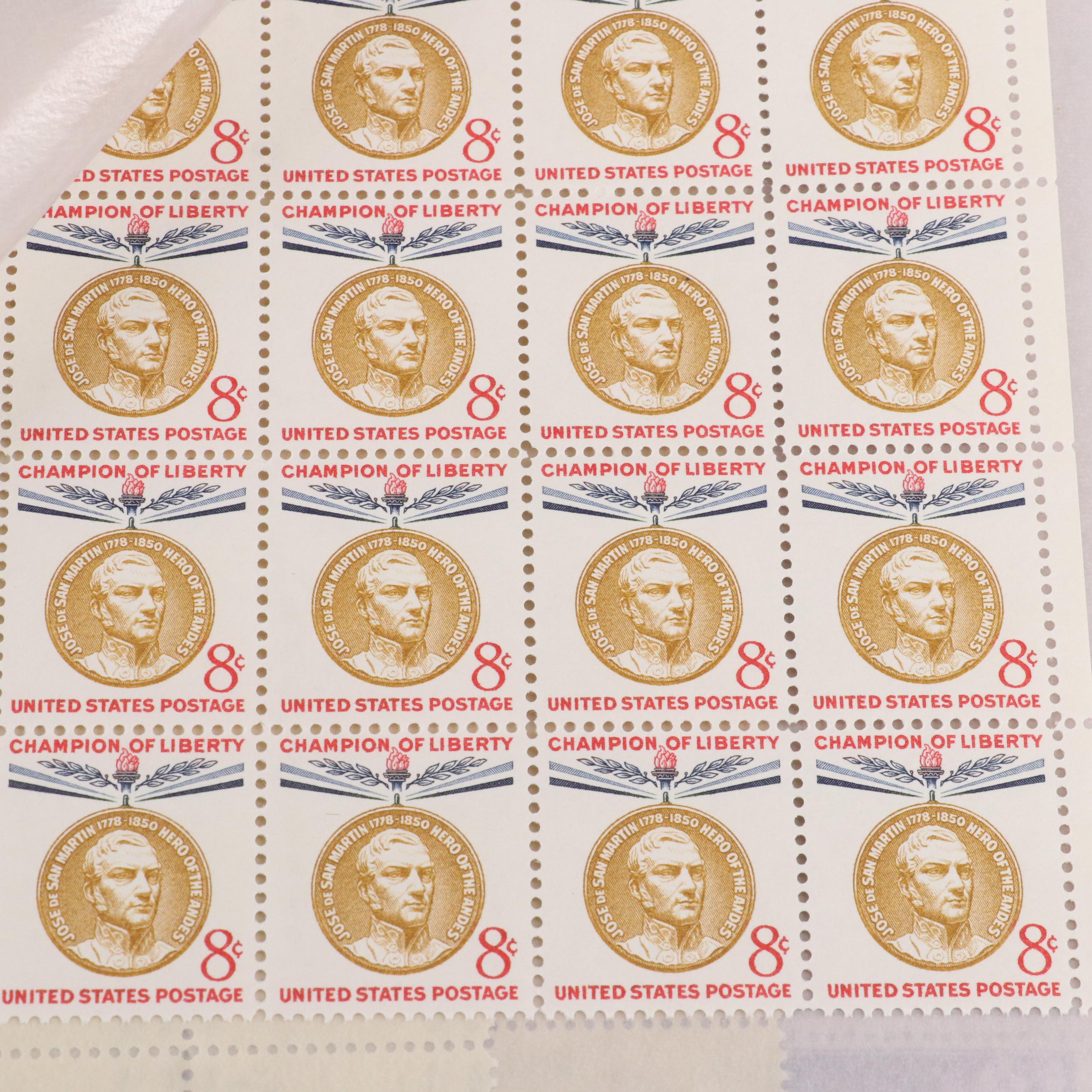 Four Mint Sheet File Albums Filled With Uncut Unused U.S.Postage Stamps