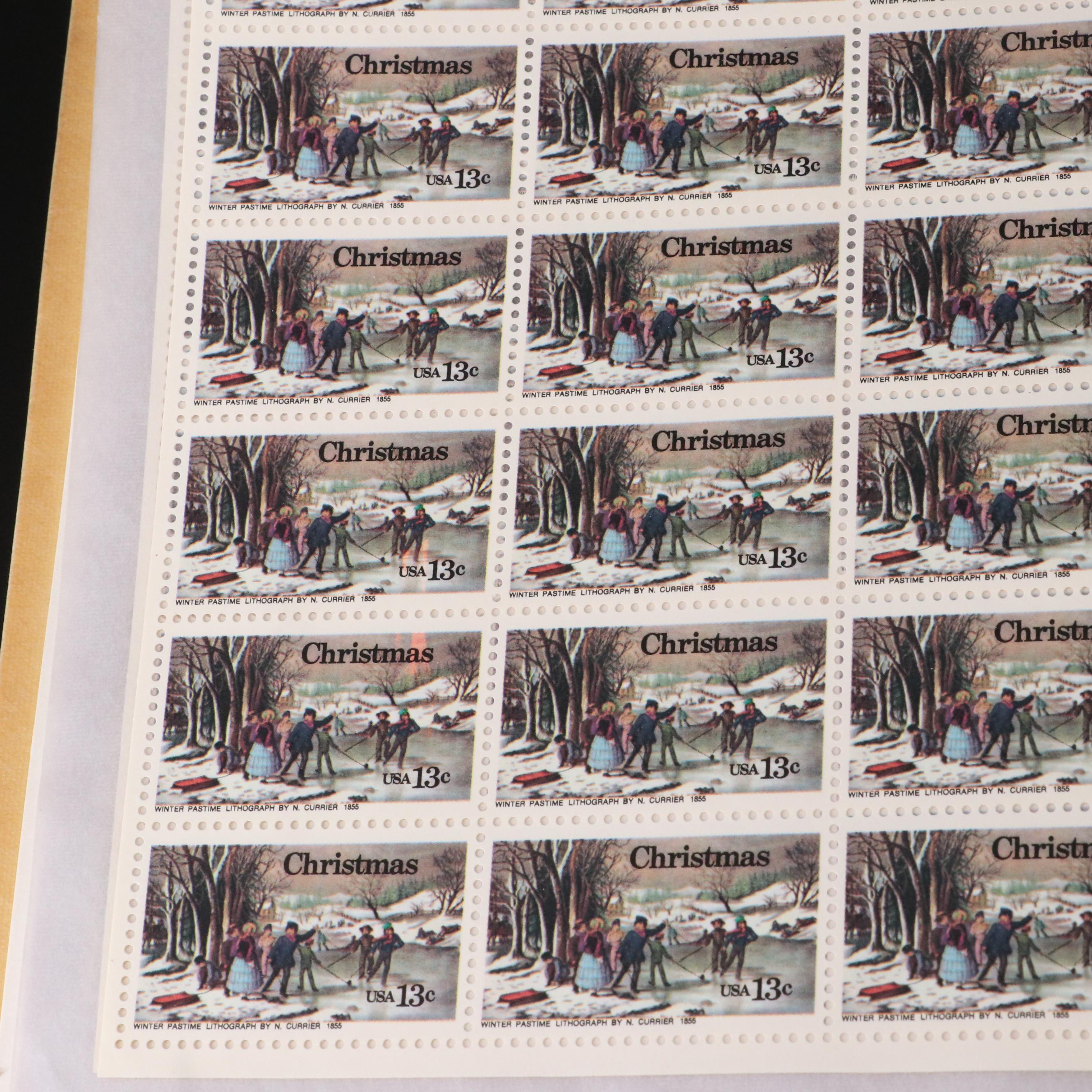 Four Mint Sheet File Albums Filled With Uncut Unused U.S.Postage Stamps