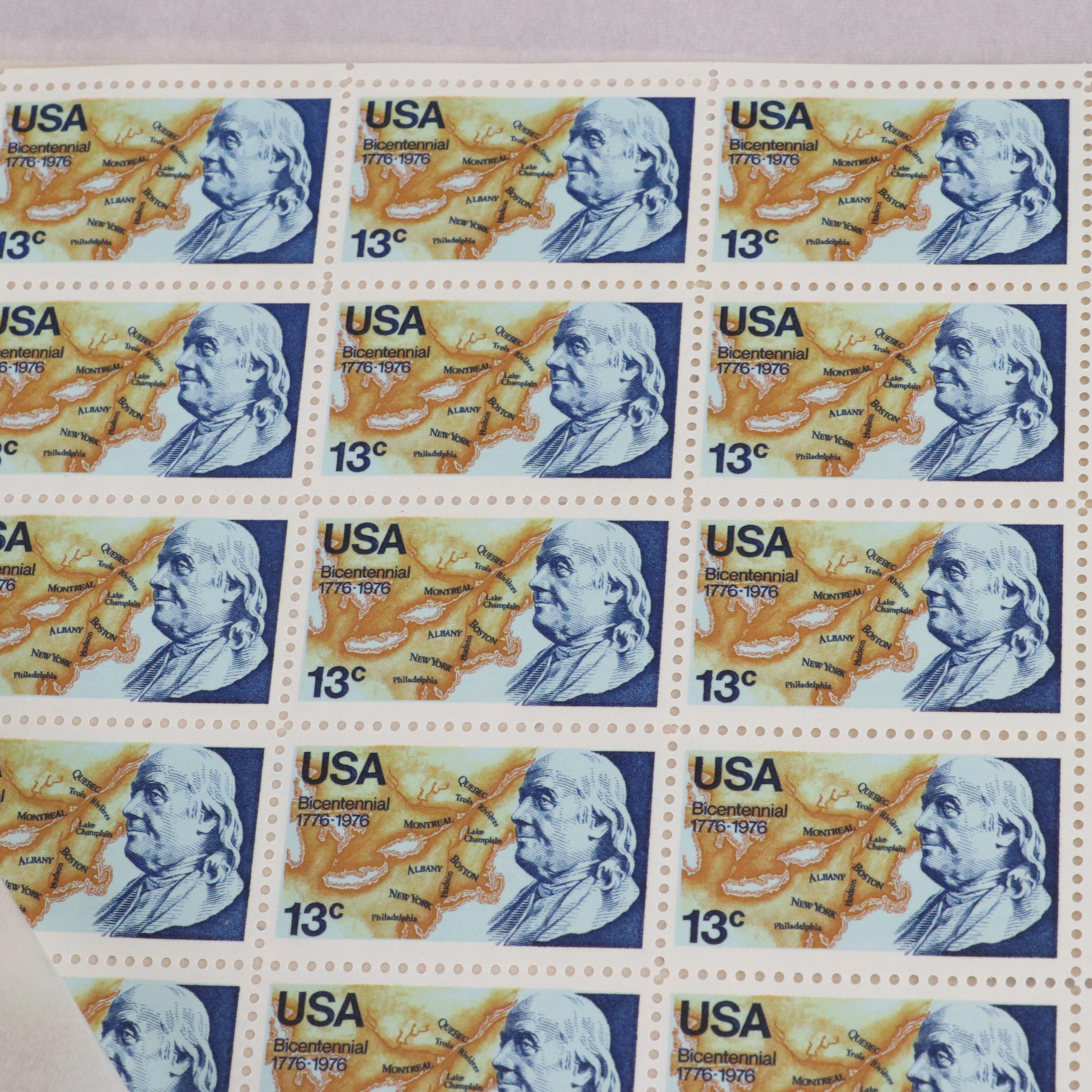 Four Mint Sheet File Albums Filled With Uncut Unused U.S.Postage Stamps