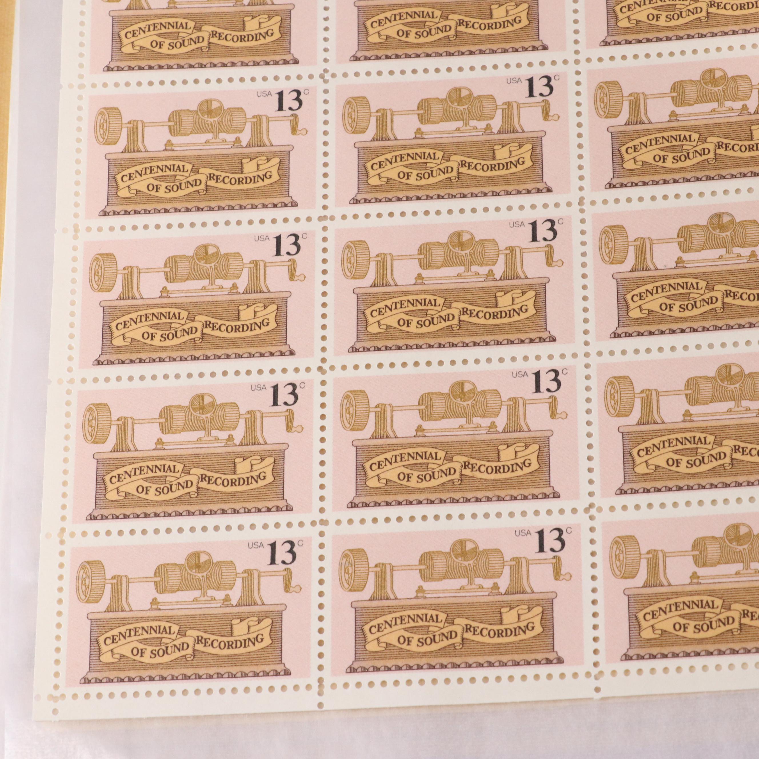 Four Mint Sheet File Albums Filled With Uncut Unused U.S.Postage Stamps