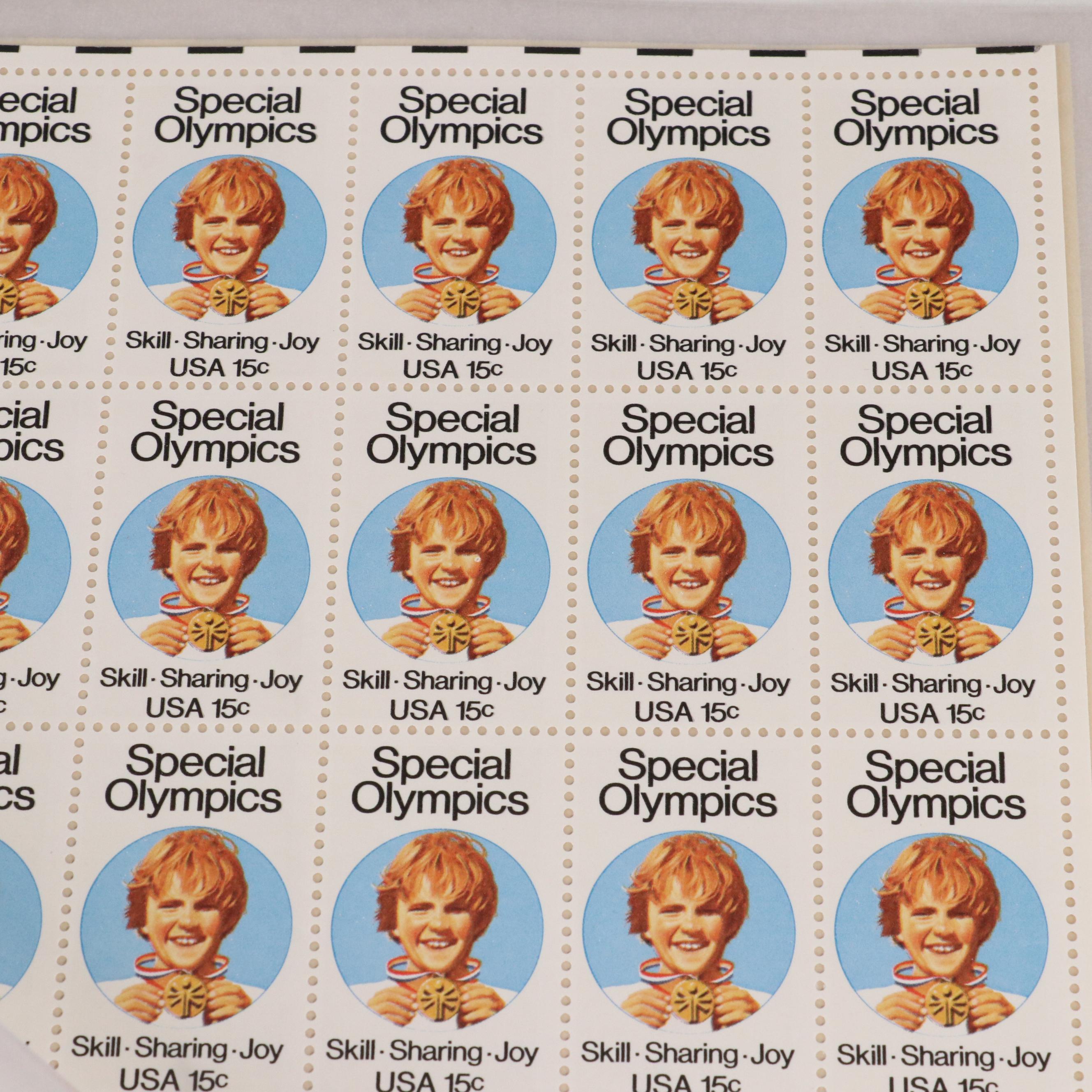 Four Mint Sheet File Albums Filled With Uncut Unused U.S.Postage Stamps