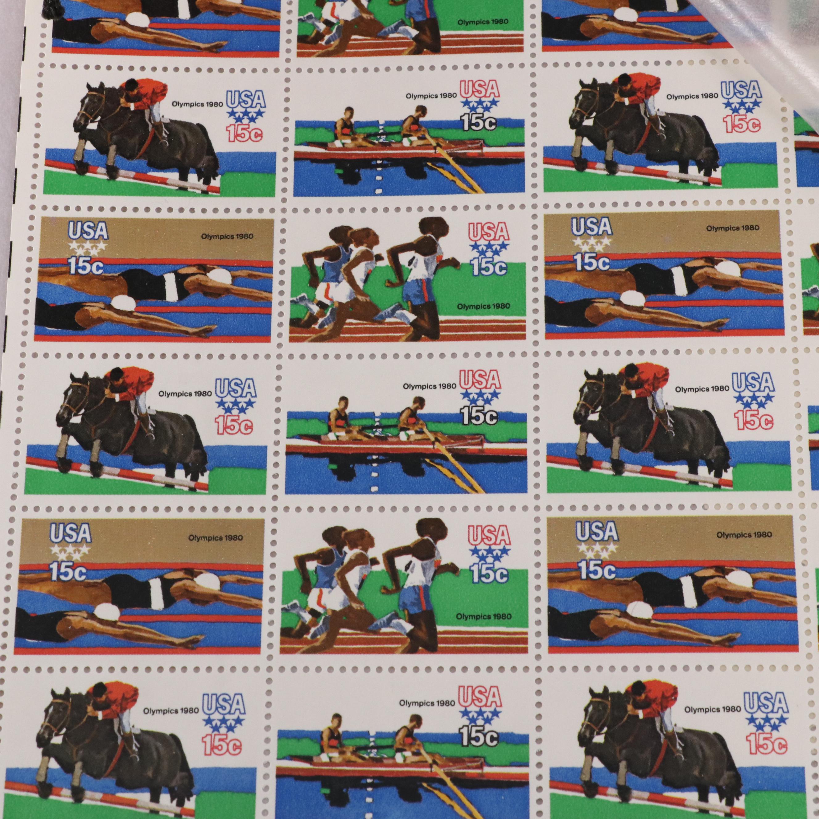 Four Mint Sheet File Albums Filled With Uncut Unused U.S.Postage Stamps