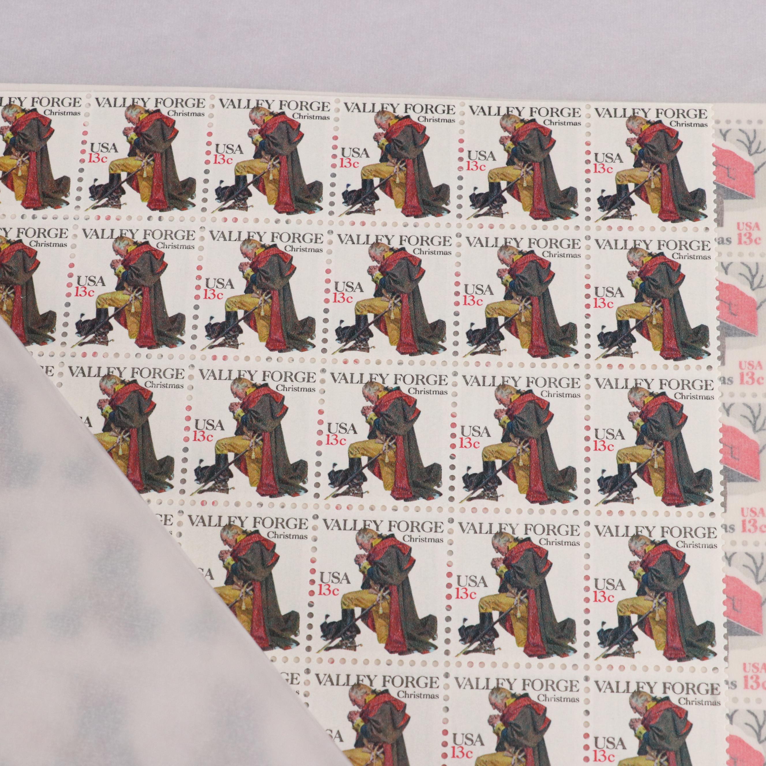 Four Mint Sheet File Albums Filled With Uncut Unused U.S.Postage Stamps