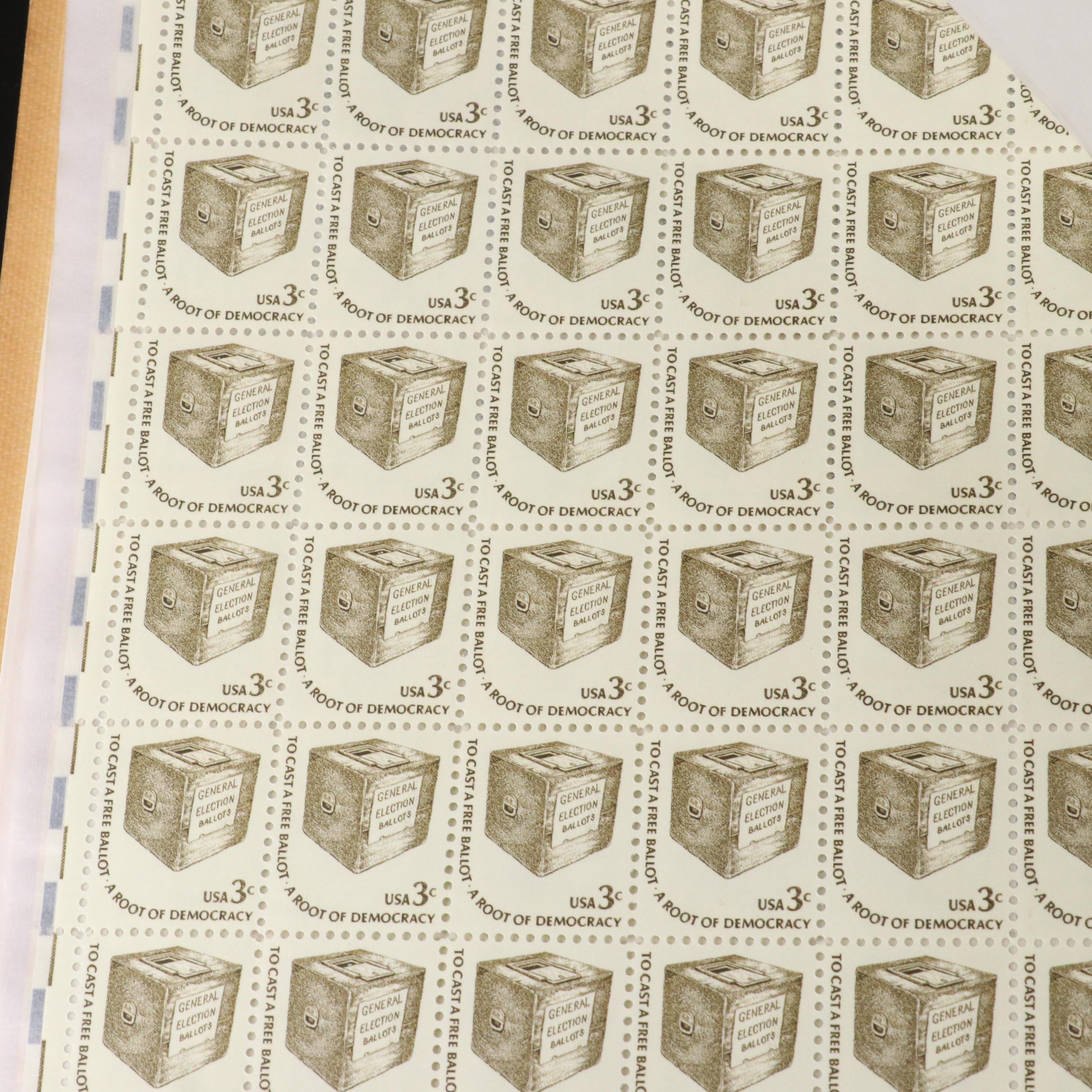 Four Mint Sheet File Albums Filled With Uncut Unused U.S.Postage Stamps