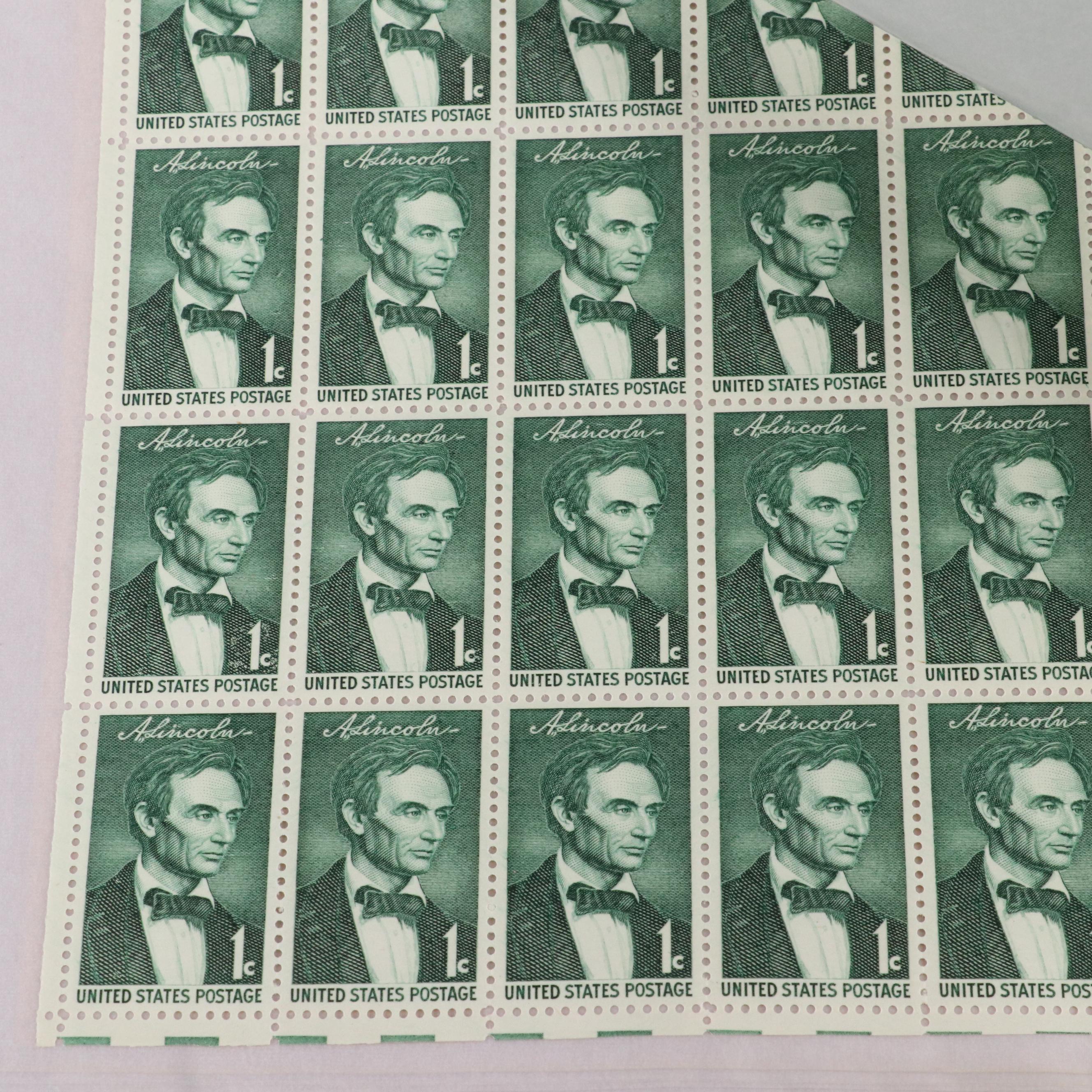 Four Mint Sheet File Albums Filled With Uncut Unused U.S.Postage Stamps