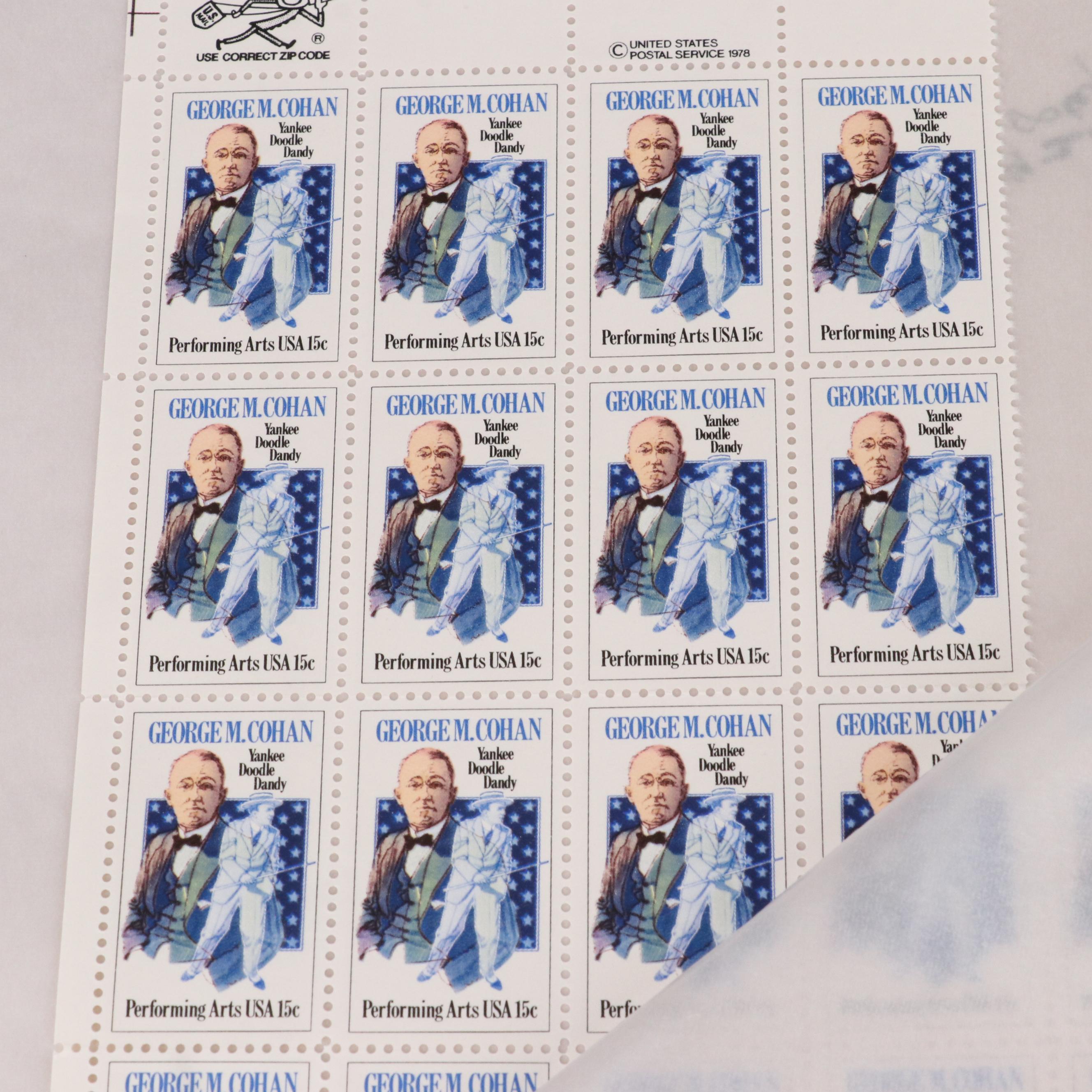 Four Mint Sheet File Albums Filled With Uncut Unused U.S.Postage Stamps