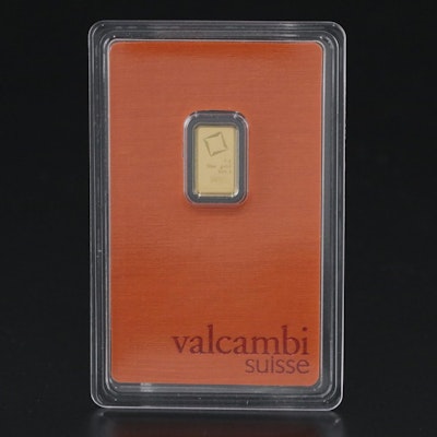 Valcambi Suisse 1 Gram .9999 Fine Gold Bar
