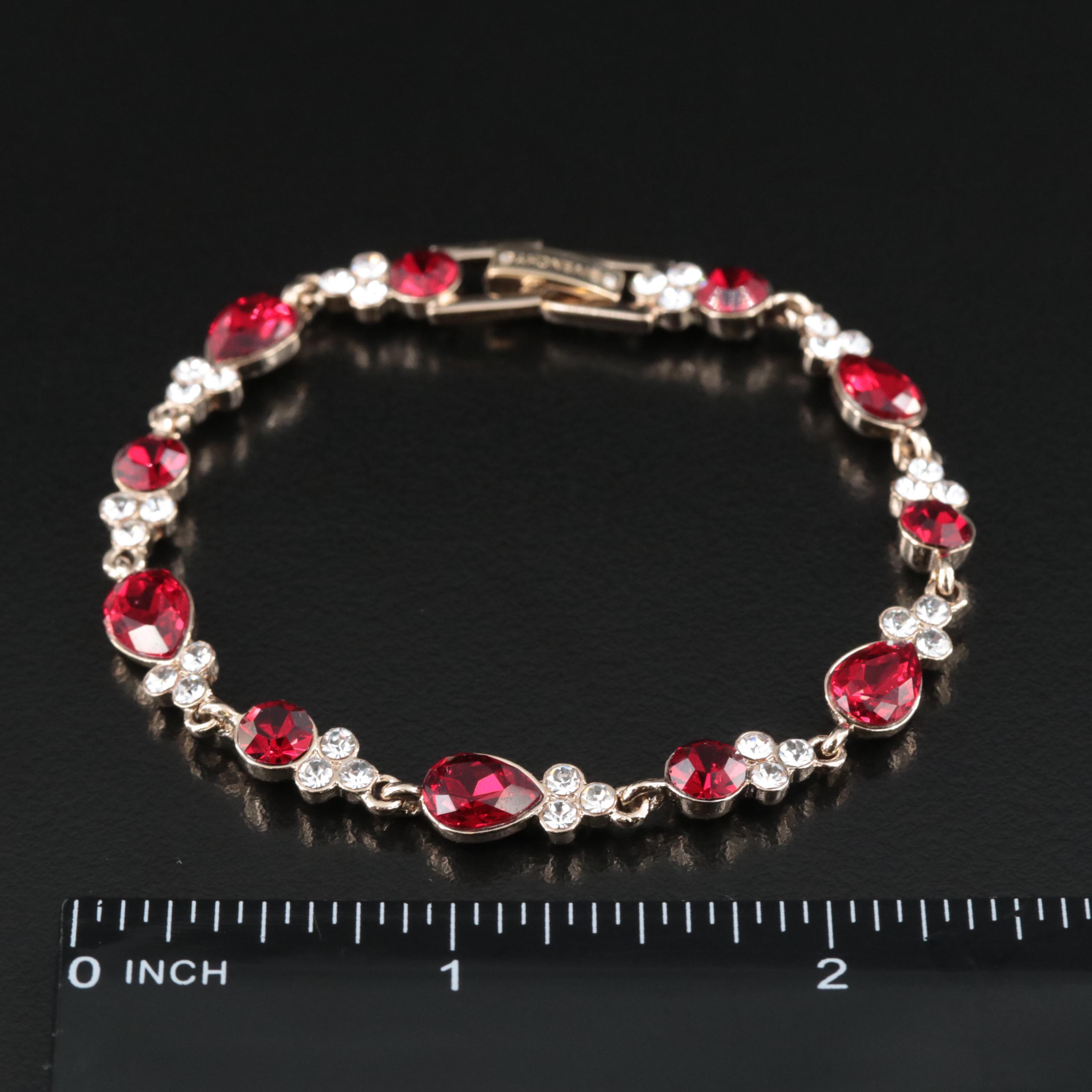 Givenchy  Red and Clear Crystal Bracelet