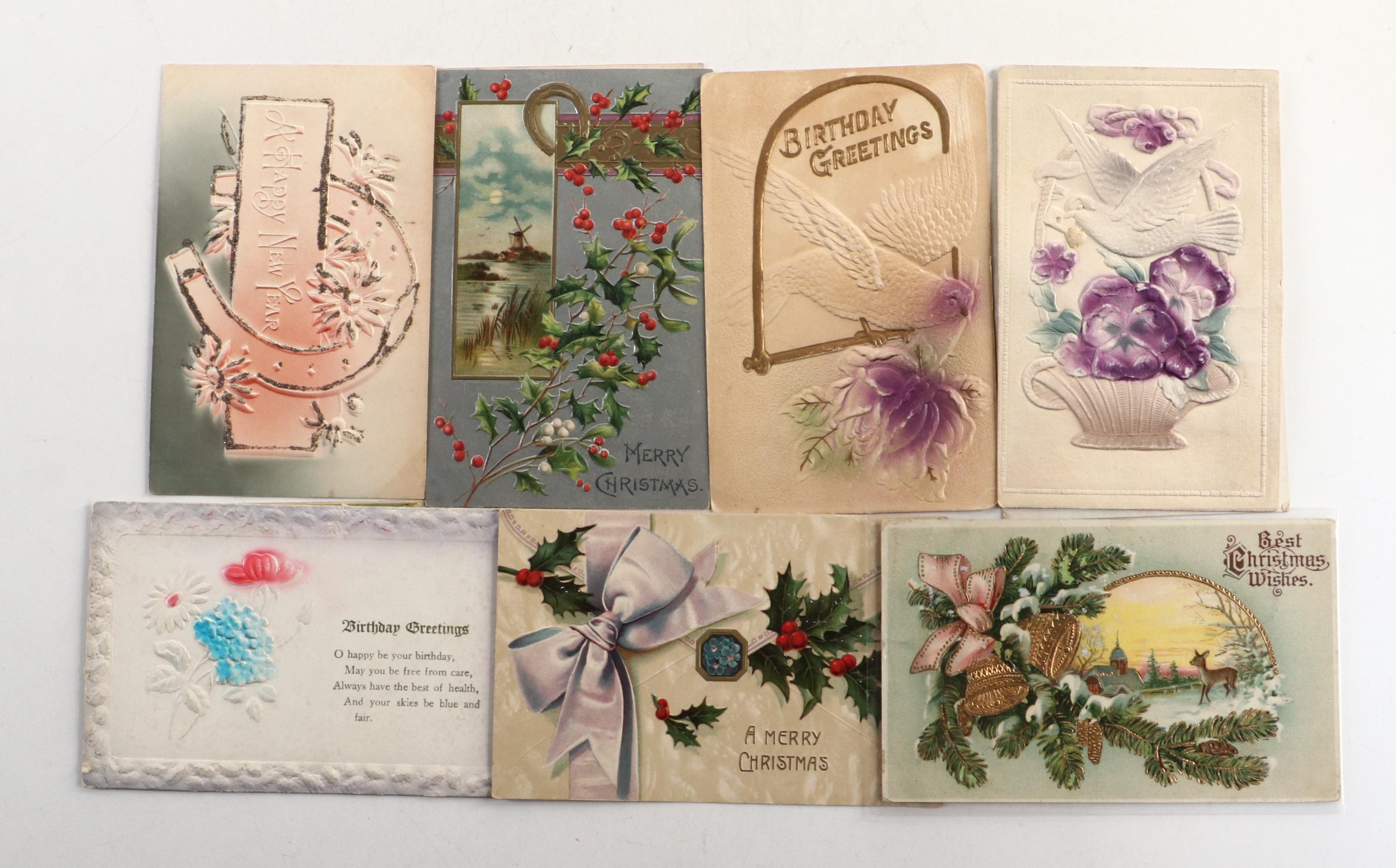 Valentine's, New Year, Christmas and Other Postcards, Early to Mid-20th Century