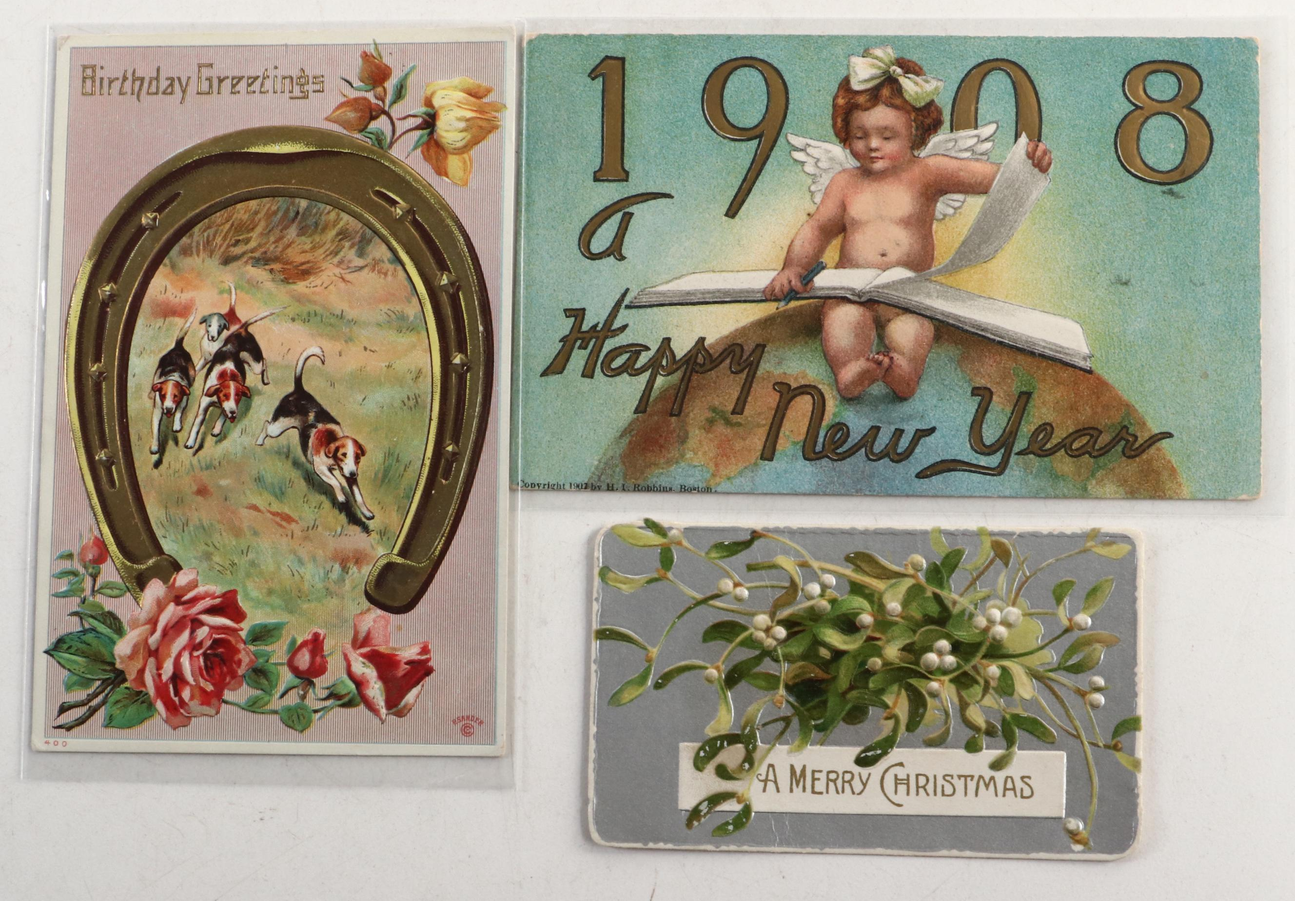 Valentine's, New Year, Christmas and Other Postcards, Early to Mid-20th Century