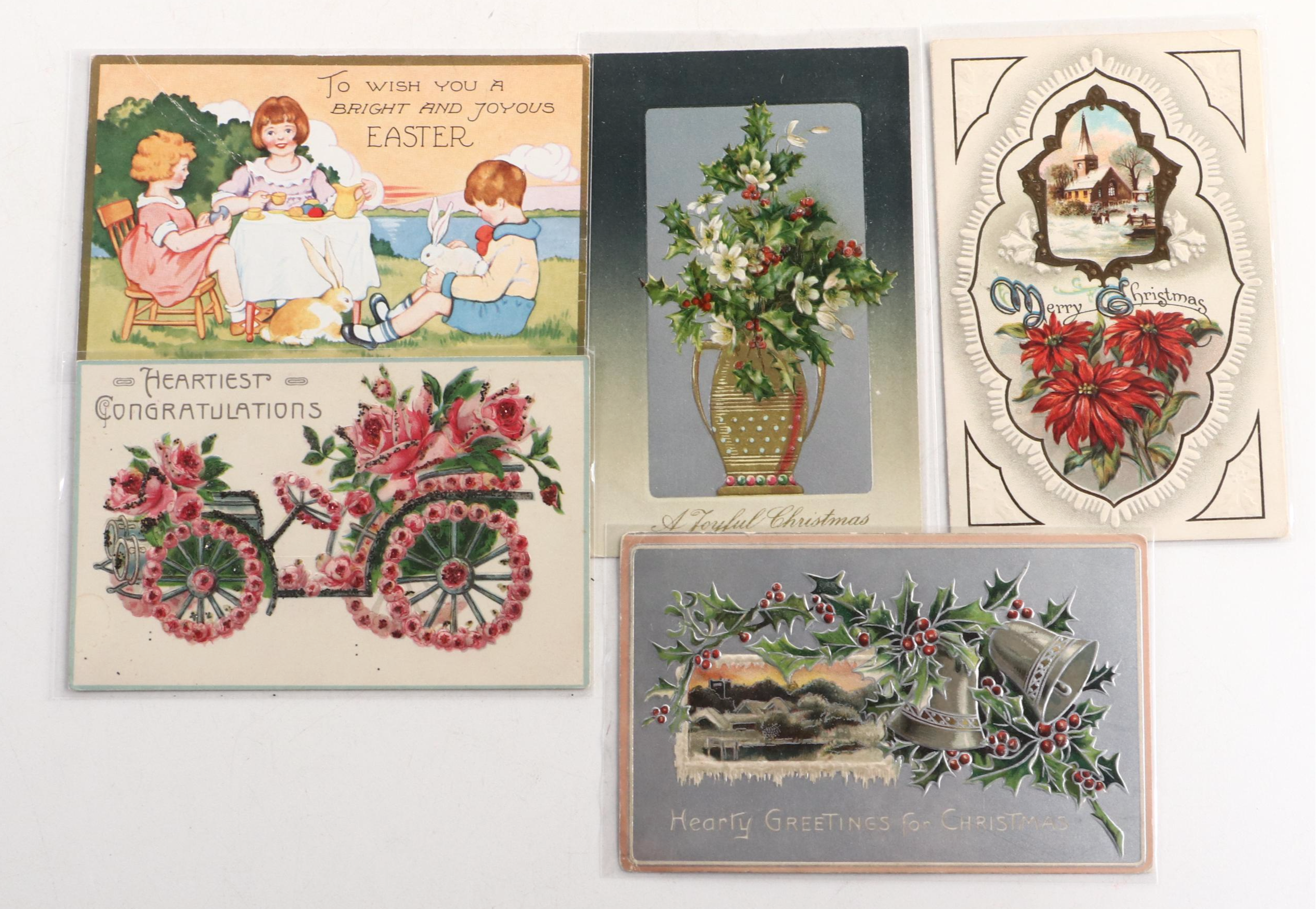 Valentine's, New Year, Christmas and Other Postcards, Early to Mid-20th Century