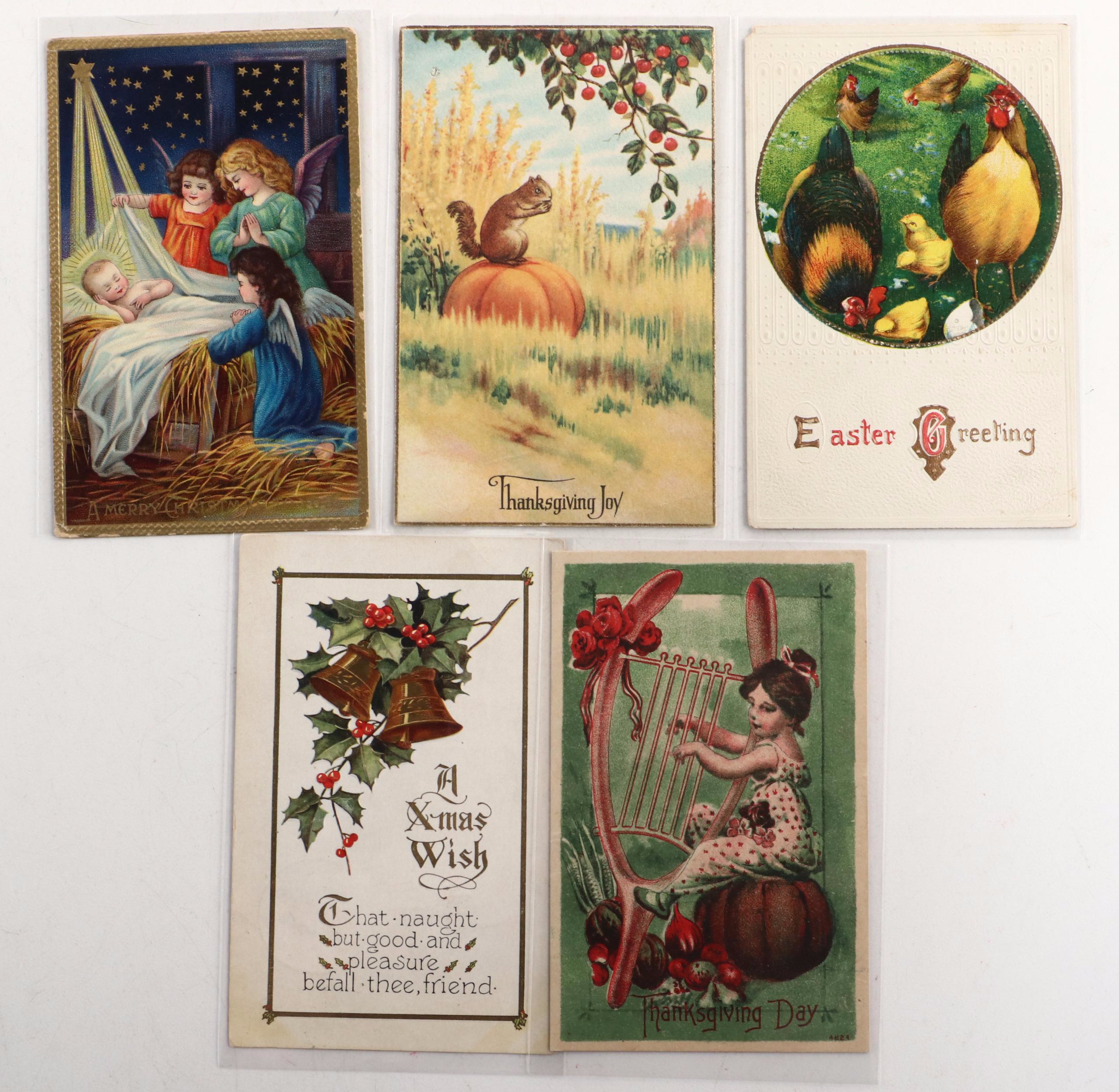 Valentine's, New Year, Christmas and Other Postcards, Early to Mid-20th Century