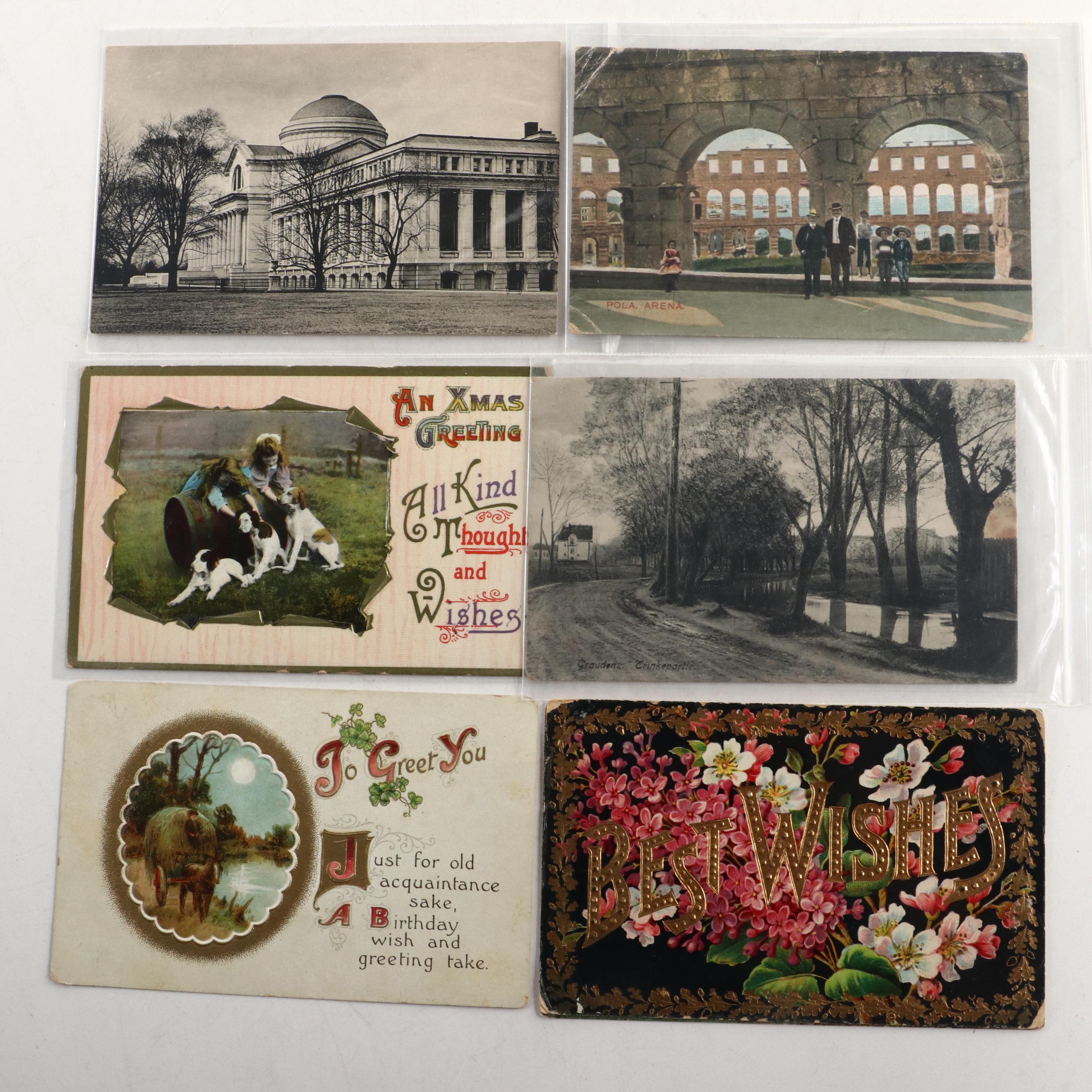 Valentine's, New Year, Christmas and Other Postcards, Early to Mid-20th Century