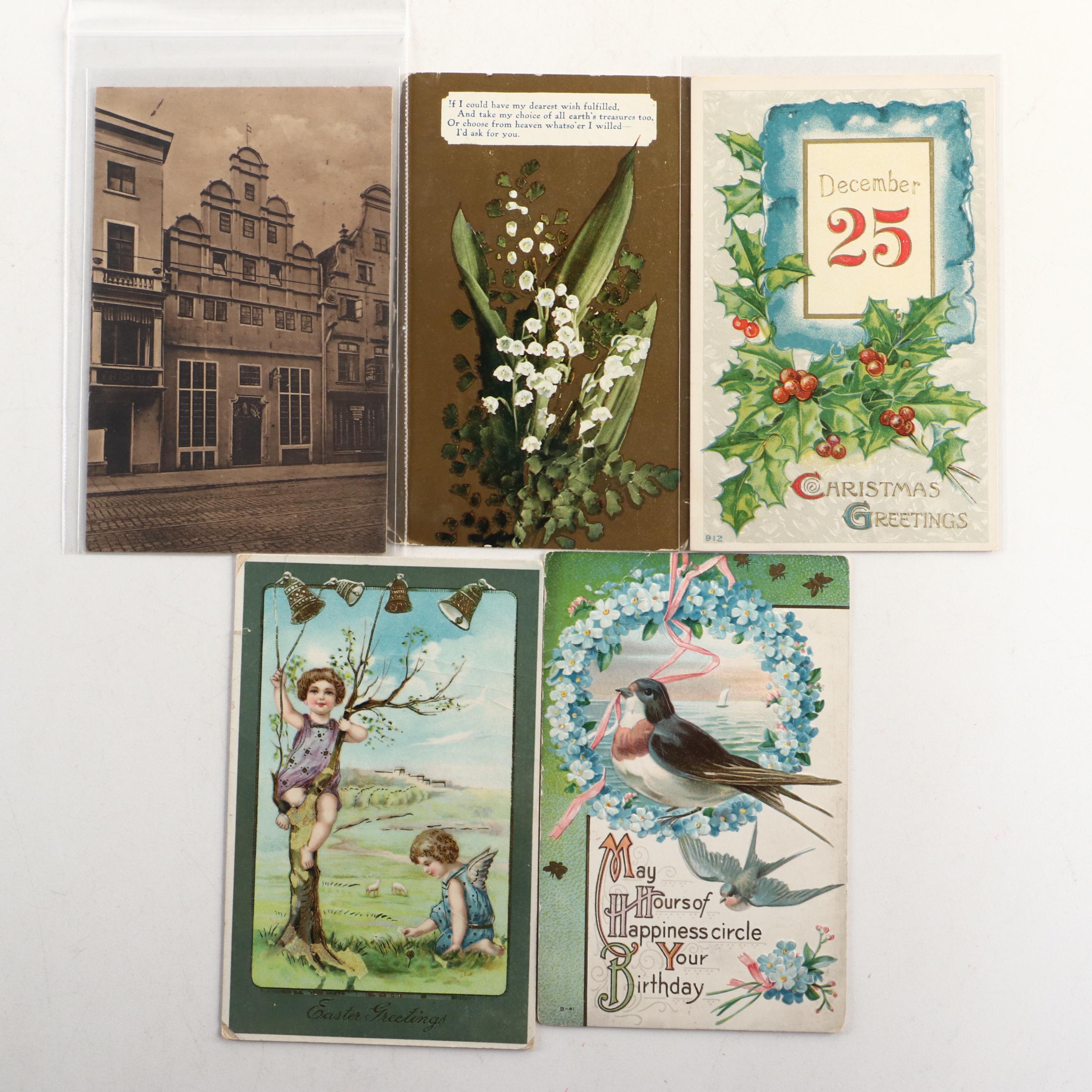 Valentine's, New Year, Christmas and Other Postcards, Early to Mid-20th Century