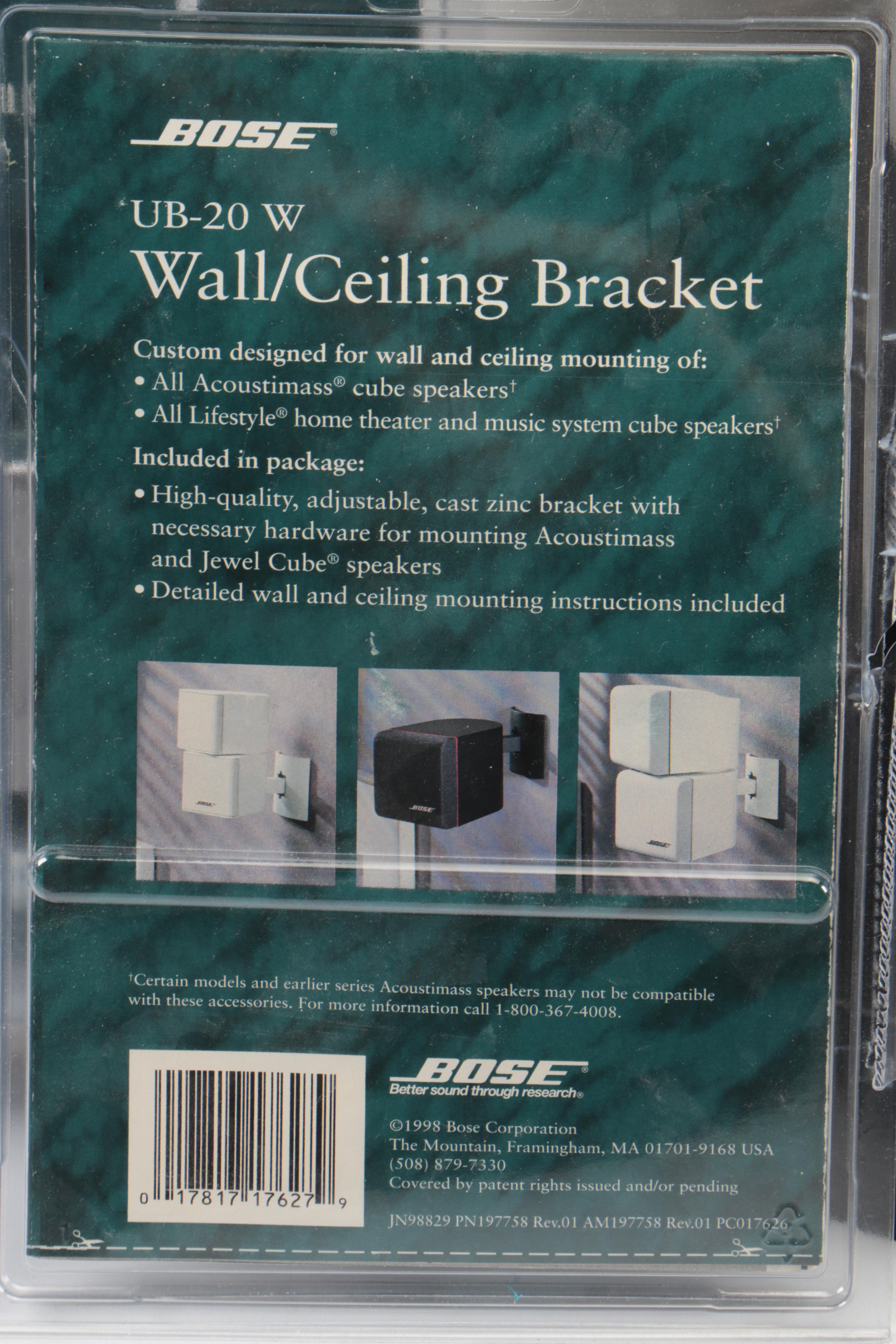 Bose Acoustimass 5 Series III Speaker System in White with Modern Wall Shelf