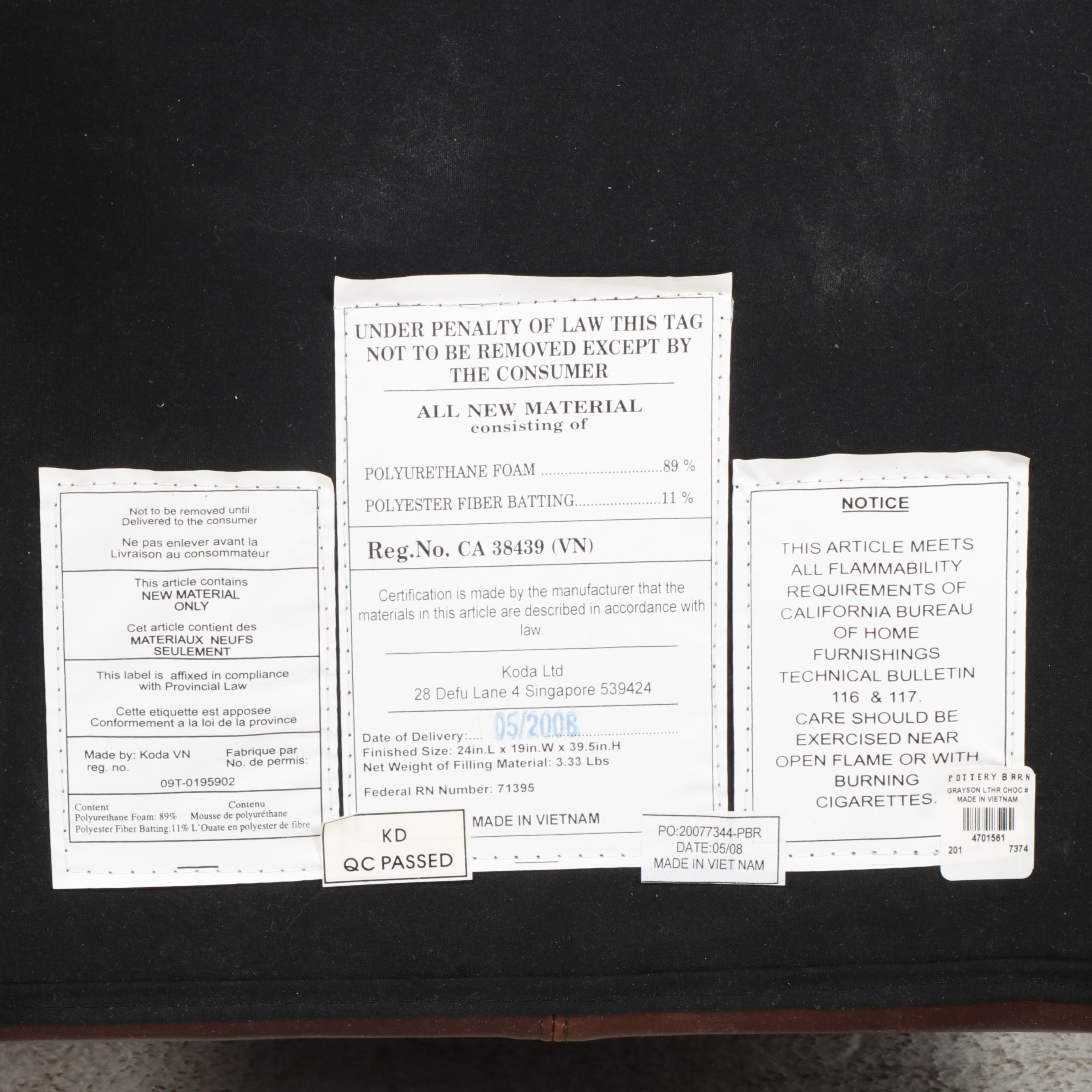 Eleven-Piece Pottery Barn Hardwood and Leather Dining Set