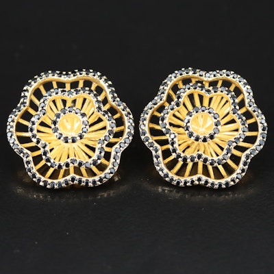 Sterling Spinel Flower Earrings
