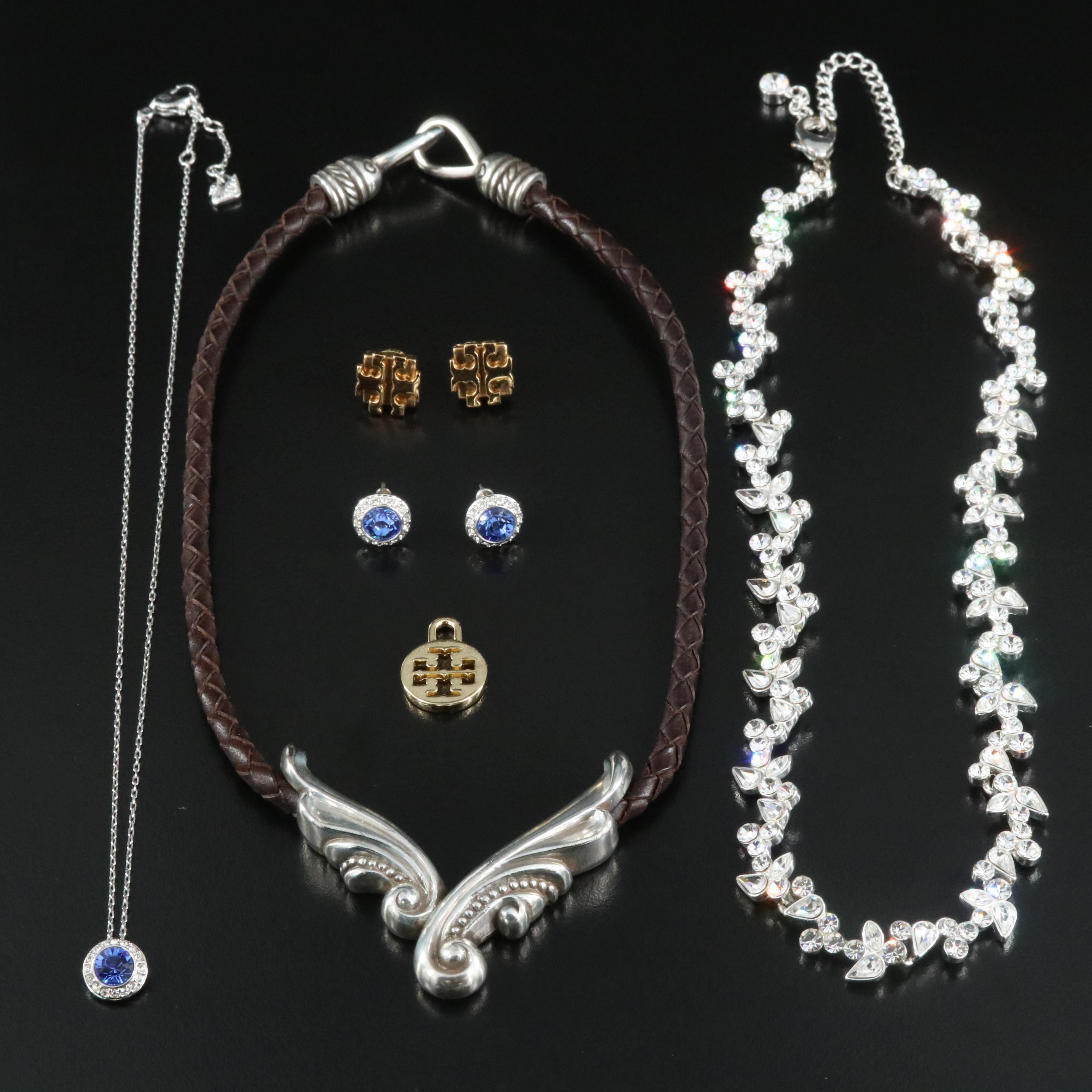 Vintage Rhinestone and Glass Crystal Jewelry Including Tory Burch and Swarovski