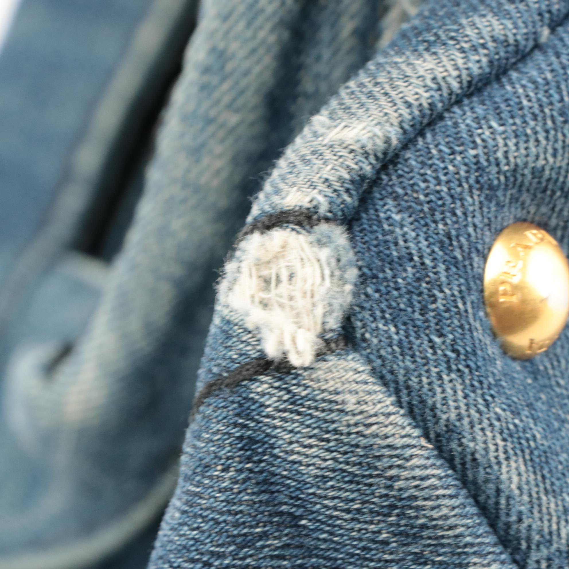 Prada Canapa Logo Tote in Avio Denim