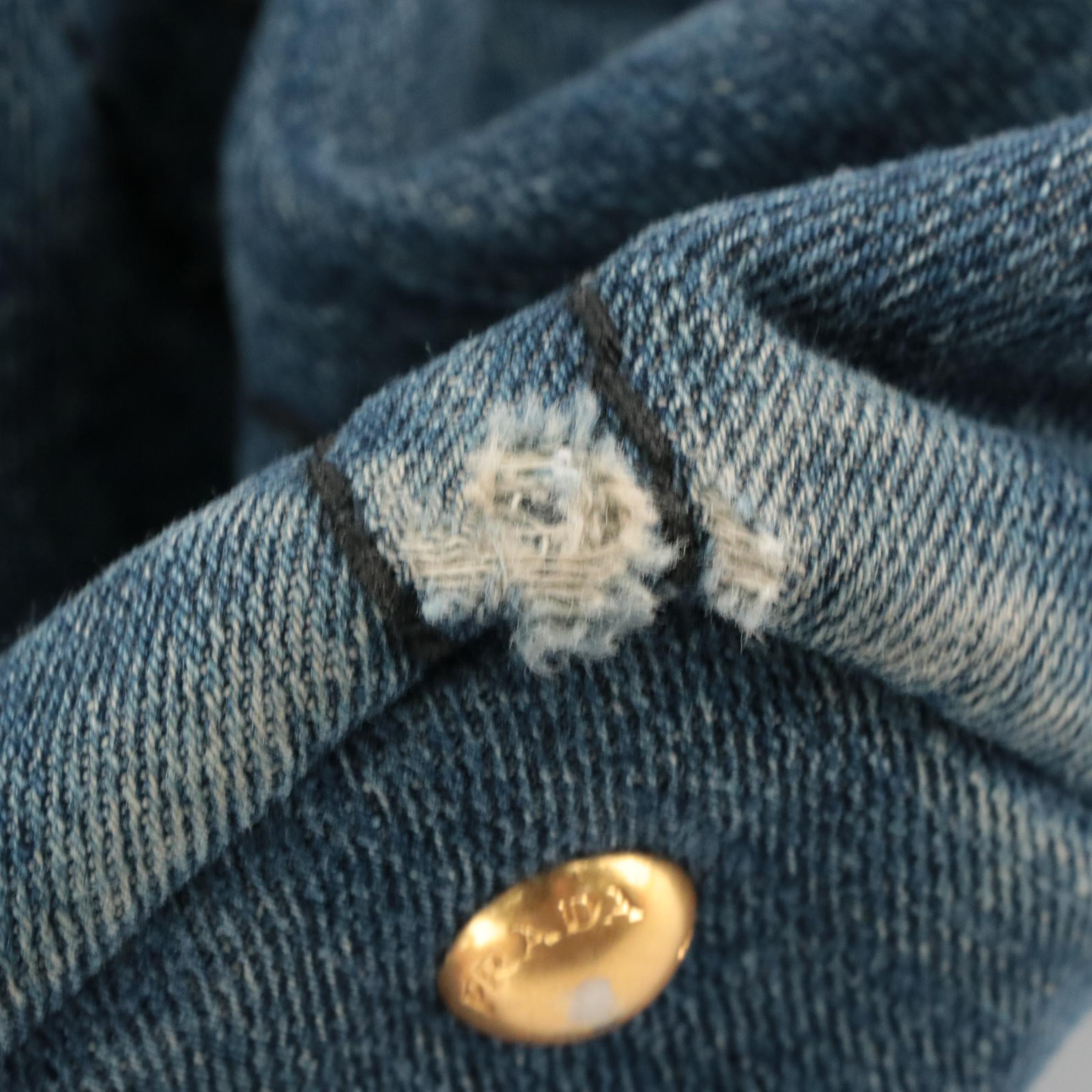 Prada Canapa Logo Tote in Avio Denim