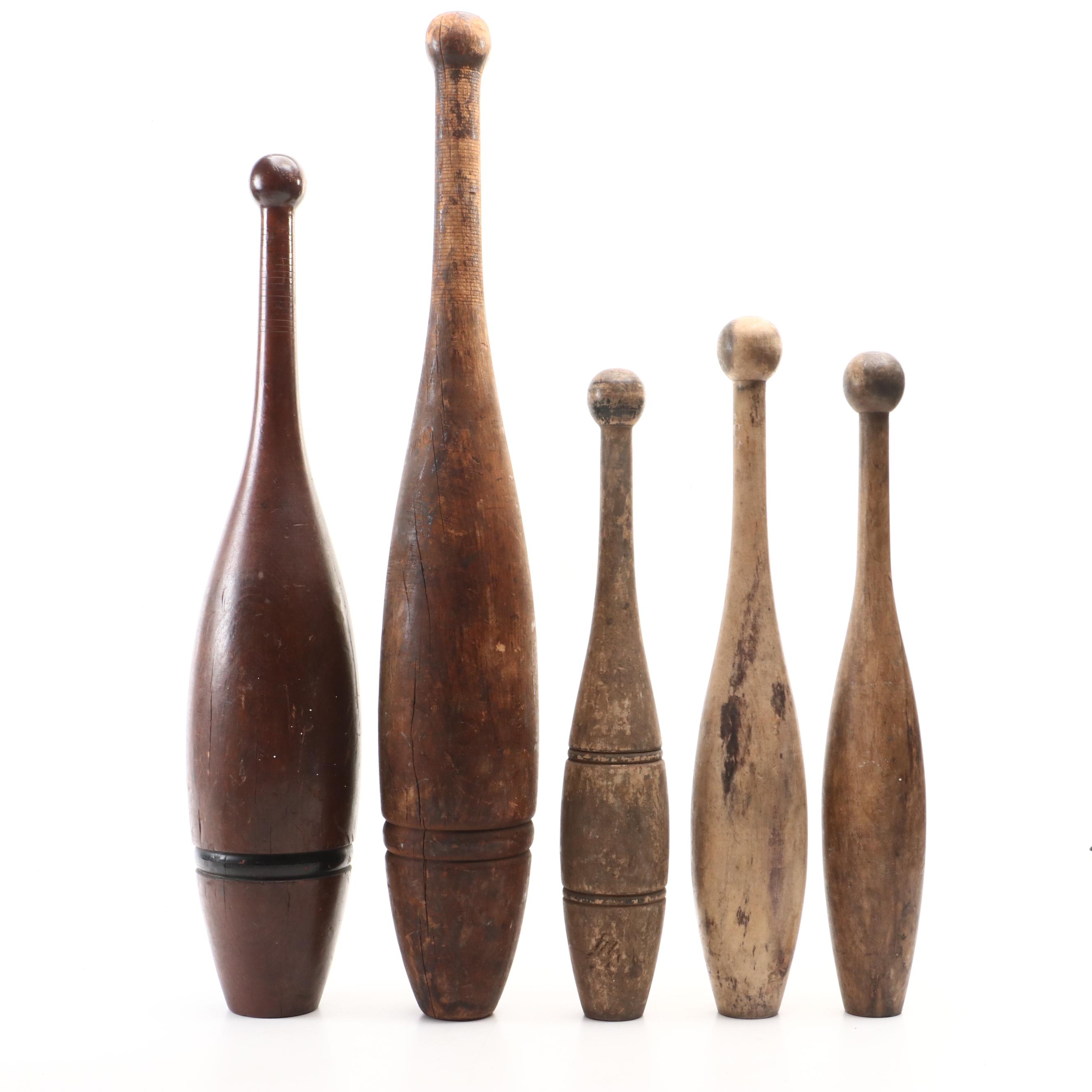 Narraganset Machine Co., Spalding Gold Medal, More Juggling Pins, Antique