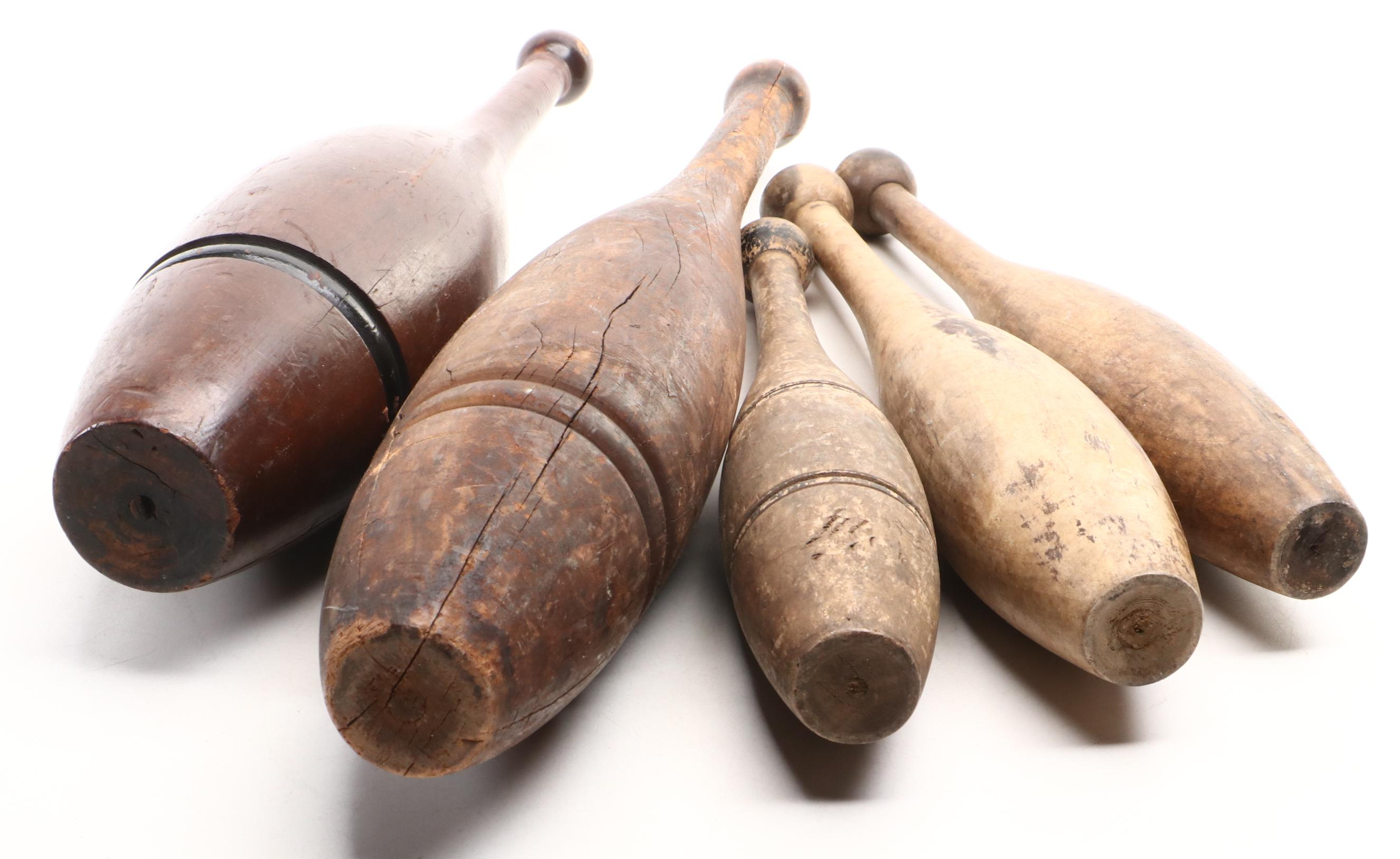 Narraganset Machine Co., Spalding Gold Medal, More Juggling Pins, Antique