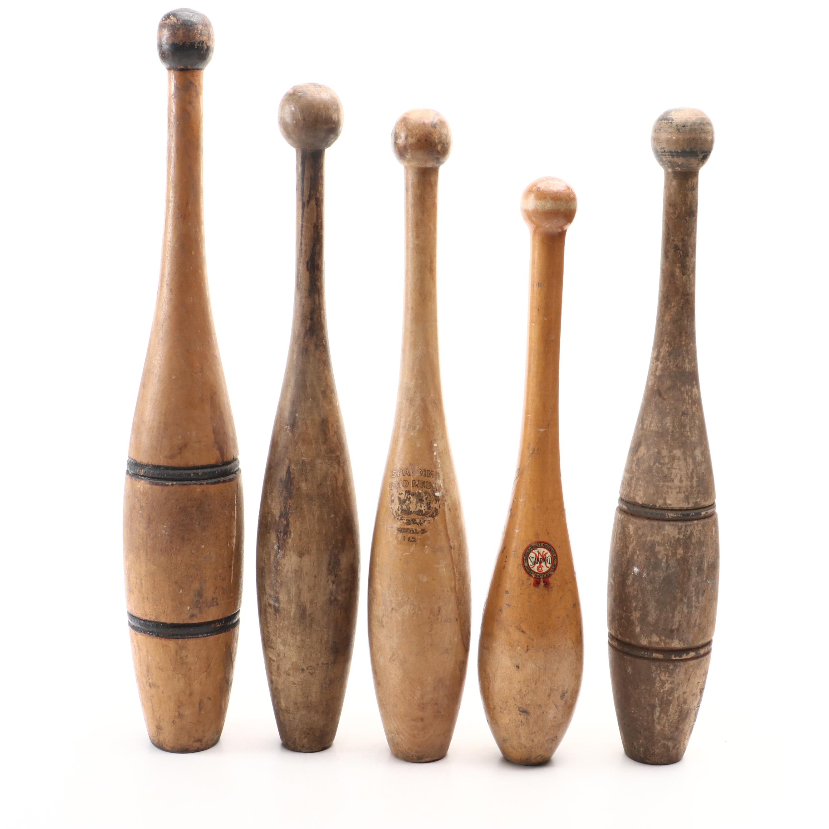 Narraganset Machine Co., Spalding Gold Medal, More Juggling Pins, Antique