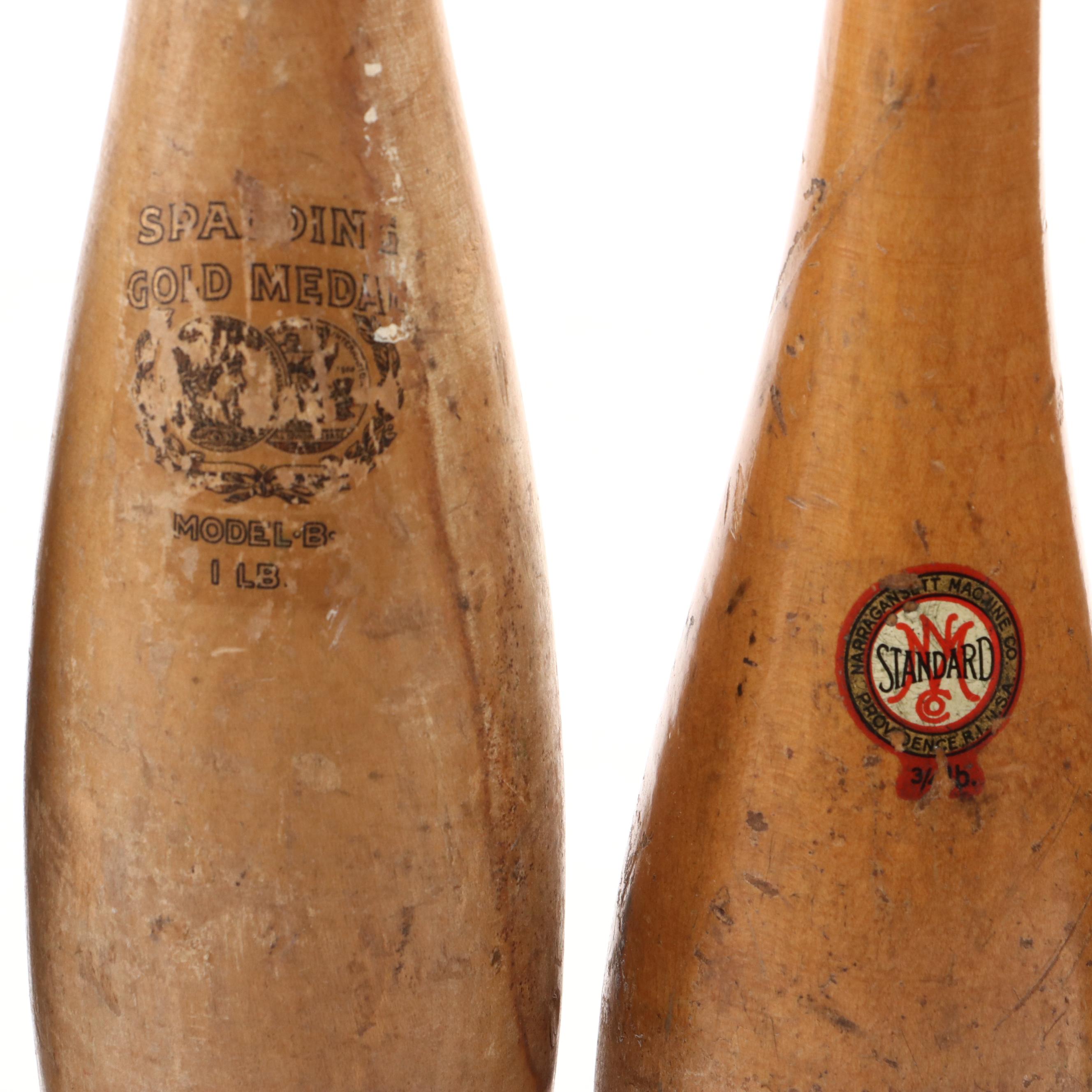 Narraganset Machine Co., Spalding Gold Medal, More Juggling Pins, Antique