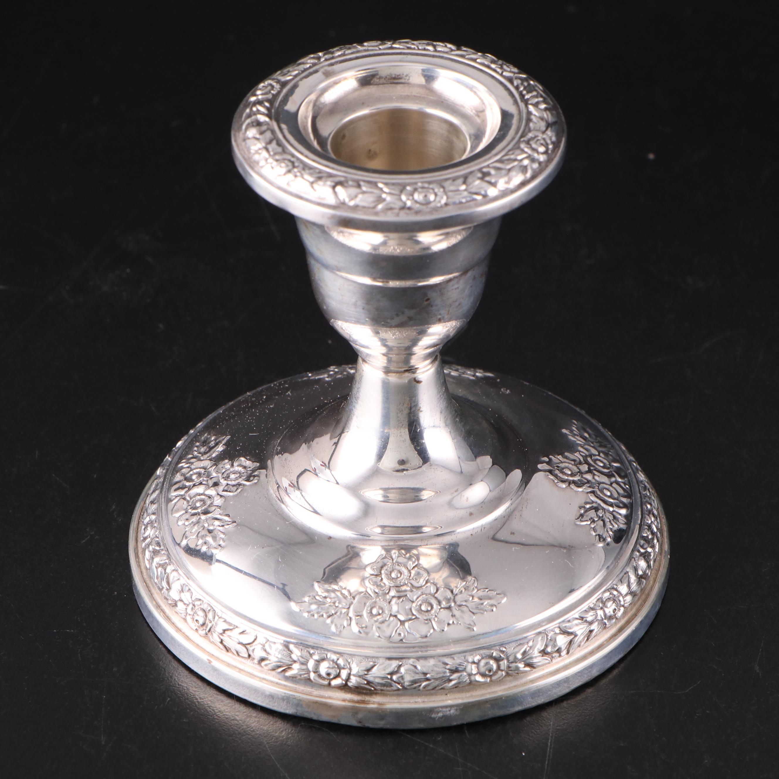 Towle and Fisher Sterling Silver Candlesticks, Mills and Shakers with Frame