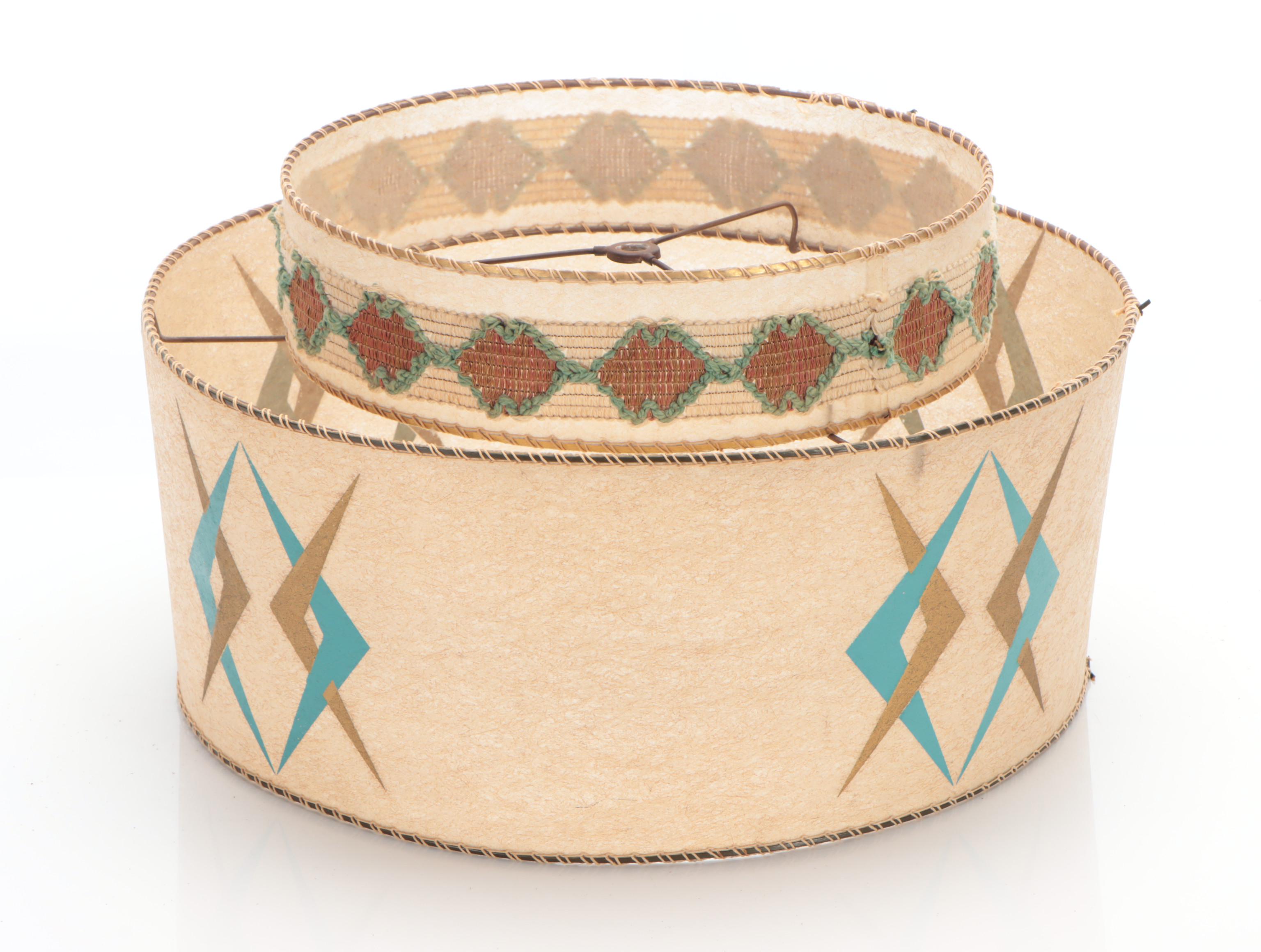 MCM Berger Atomic Glazed Ceramic Table Lamp With Double Tier Shade