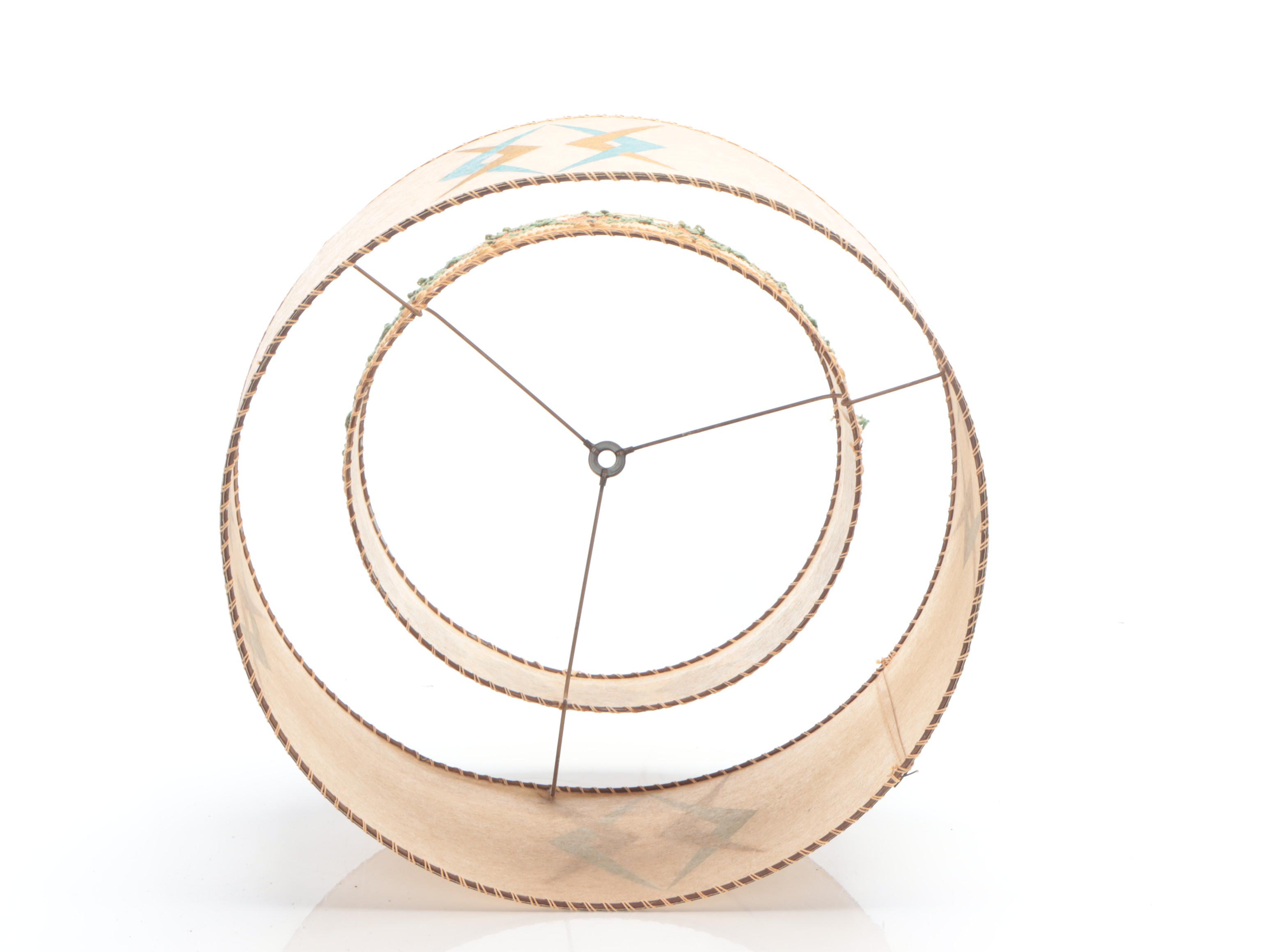 MCM Berger Atomic Glazed Ceramic Table Lamp With Double Tier Shade