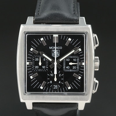 TAG Heuer Monaco Chronograph Black Steel Automatic Wristwatch