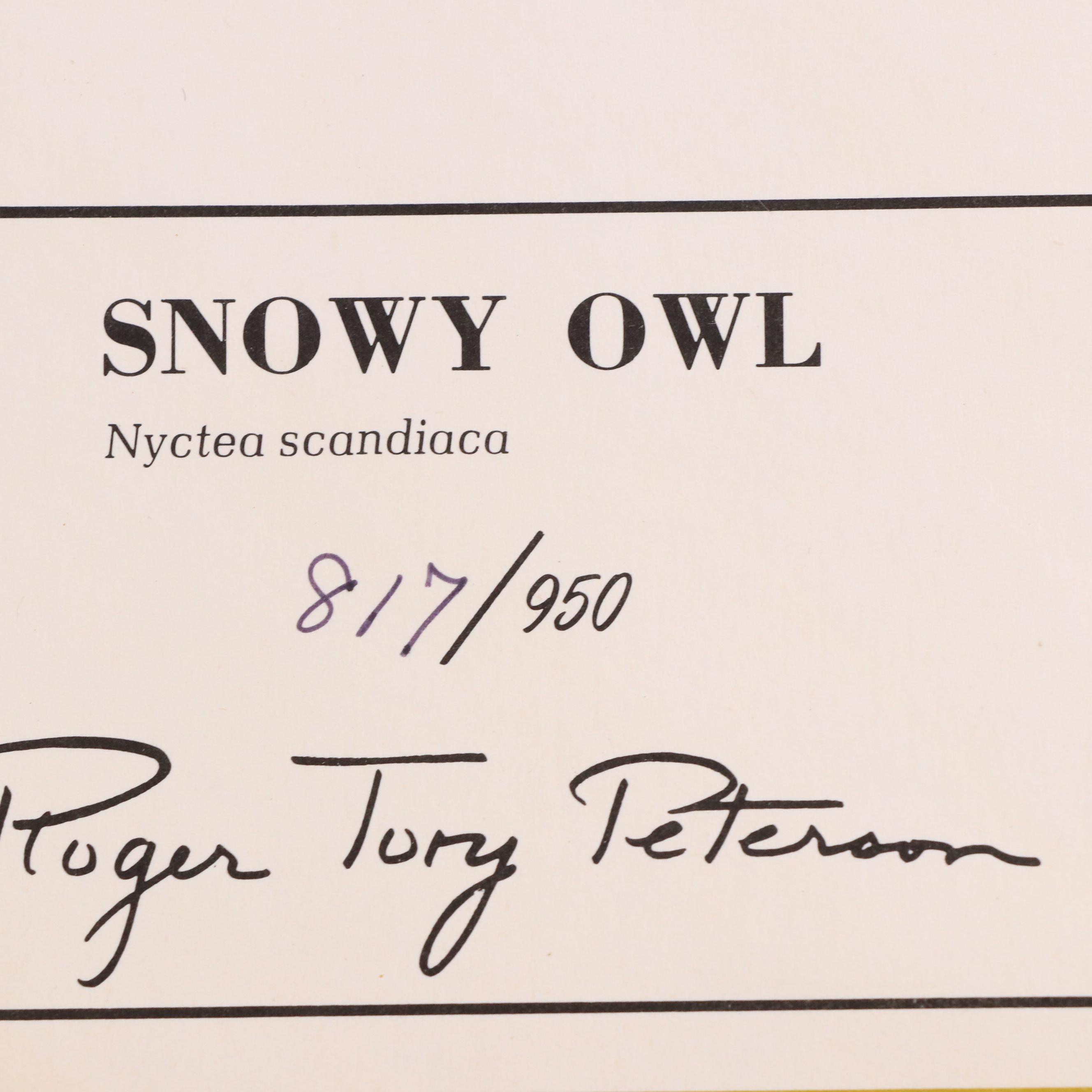 Roger Tory Peterson Offset Lithograph "Snowy Owl," 1976