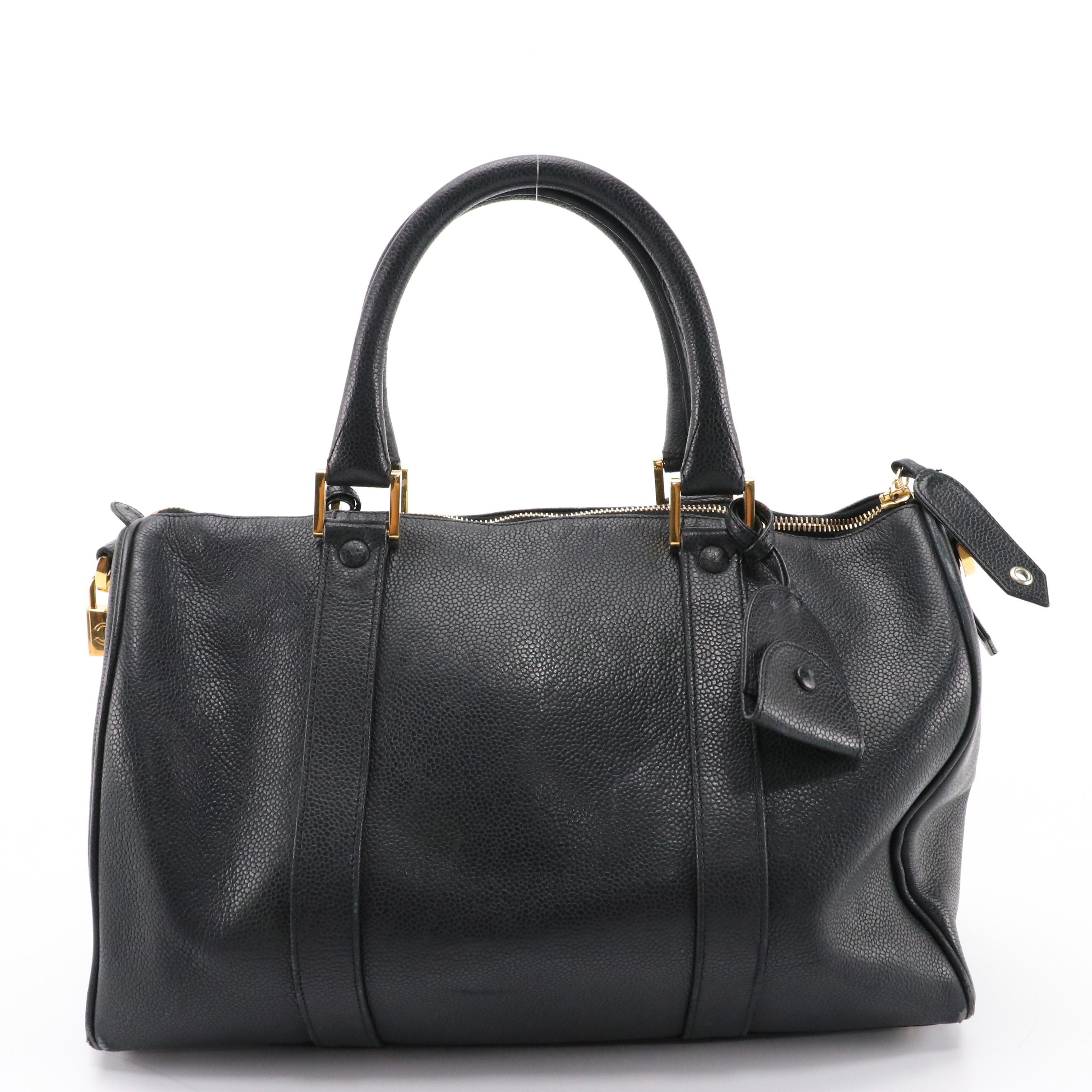 Chanel Small Boston Bag in Black Caviar Leather