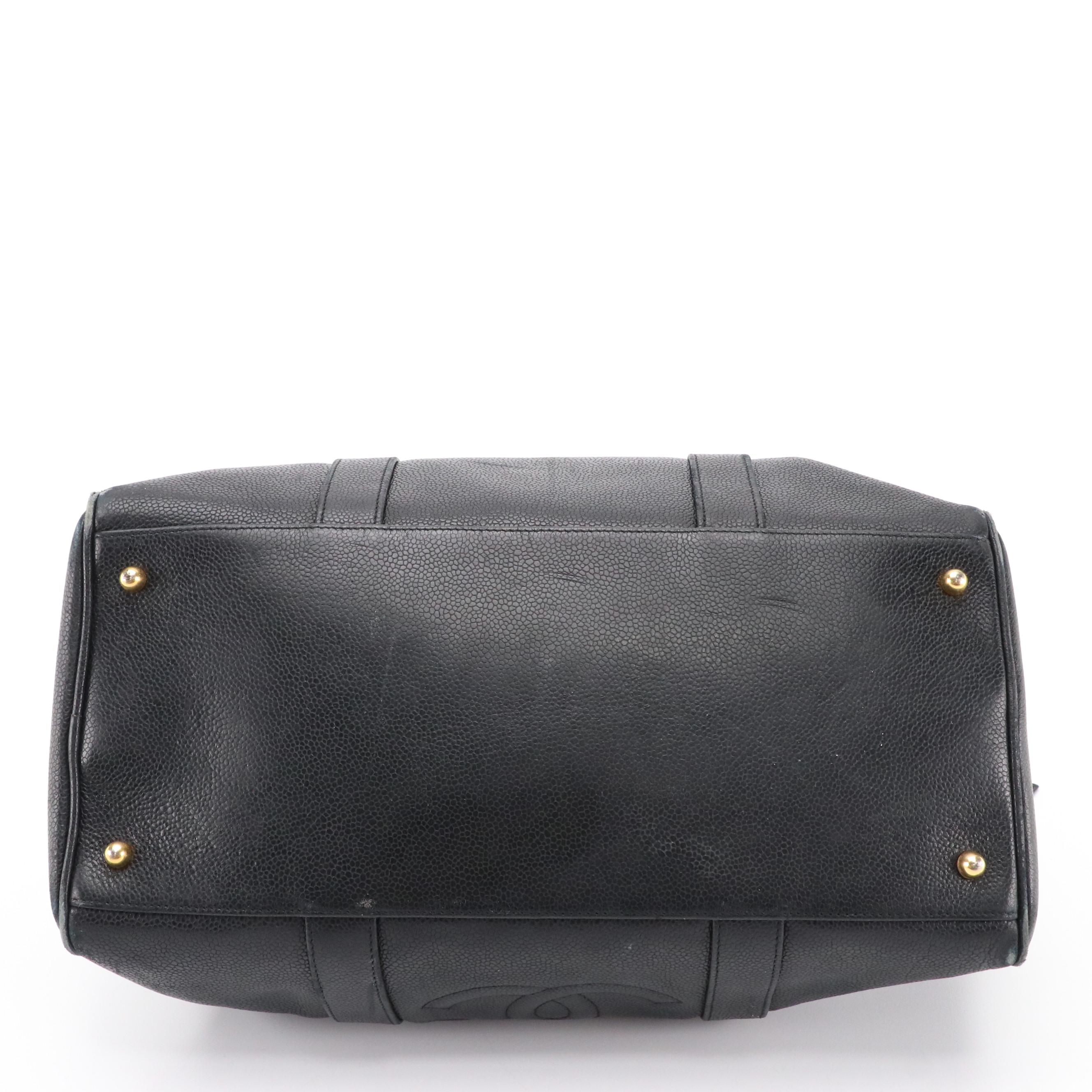 Chanel Small Boston Bag in Black Caviar Leather